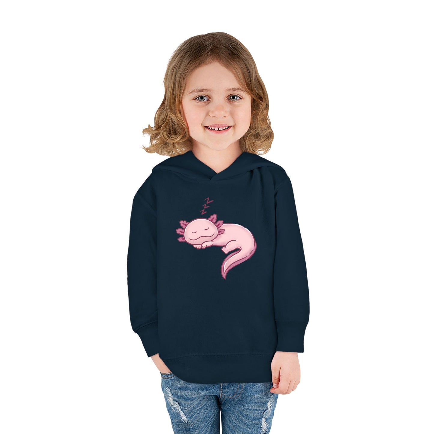 Axolotl Sleeping Toddler Pullover Fleece Hoodie by Zoo Guide™