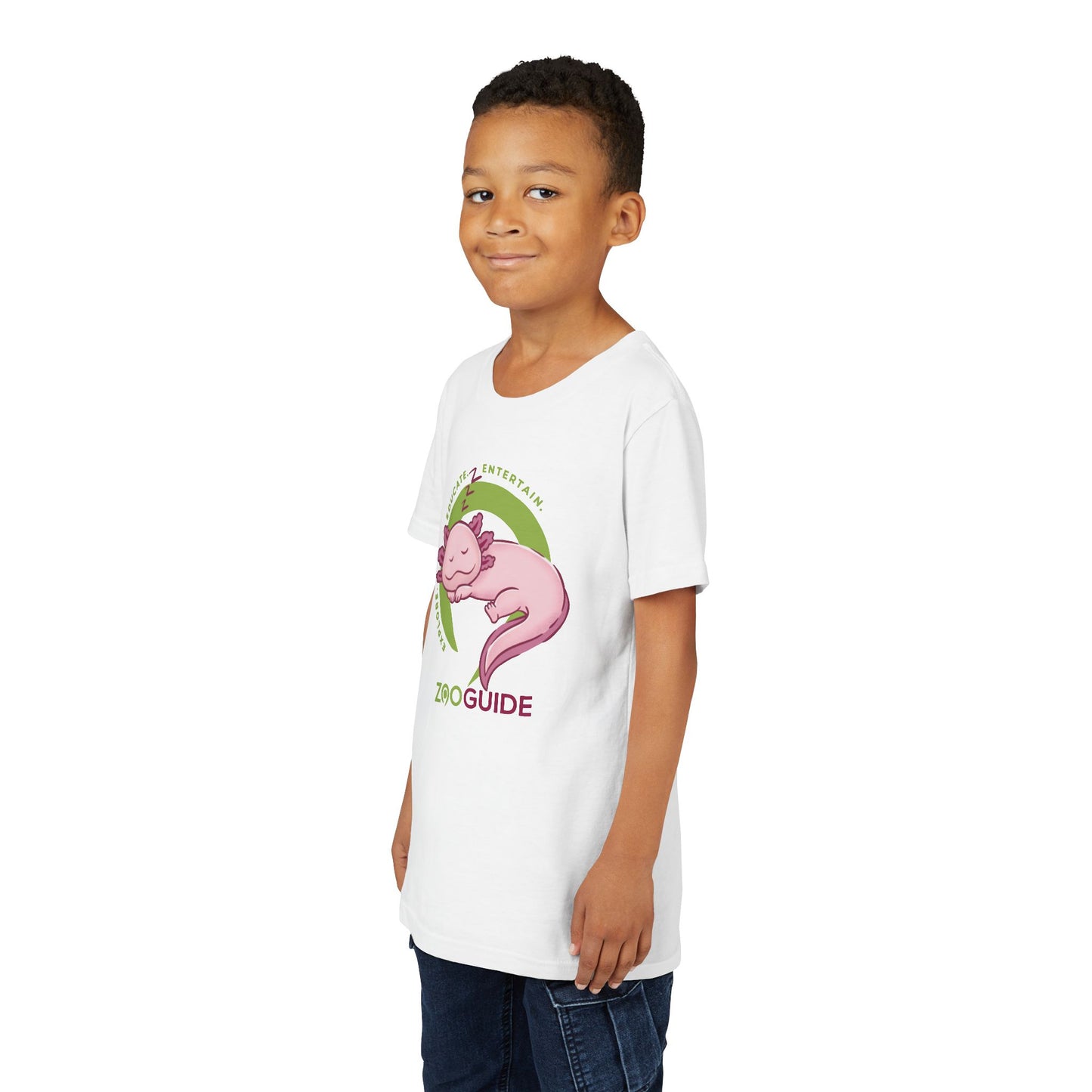 Axolotl Sleeping in Zoo Guide™ Waypoint Icon Youth Tee Shirt by Zoo Guide™