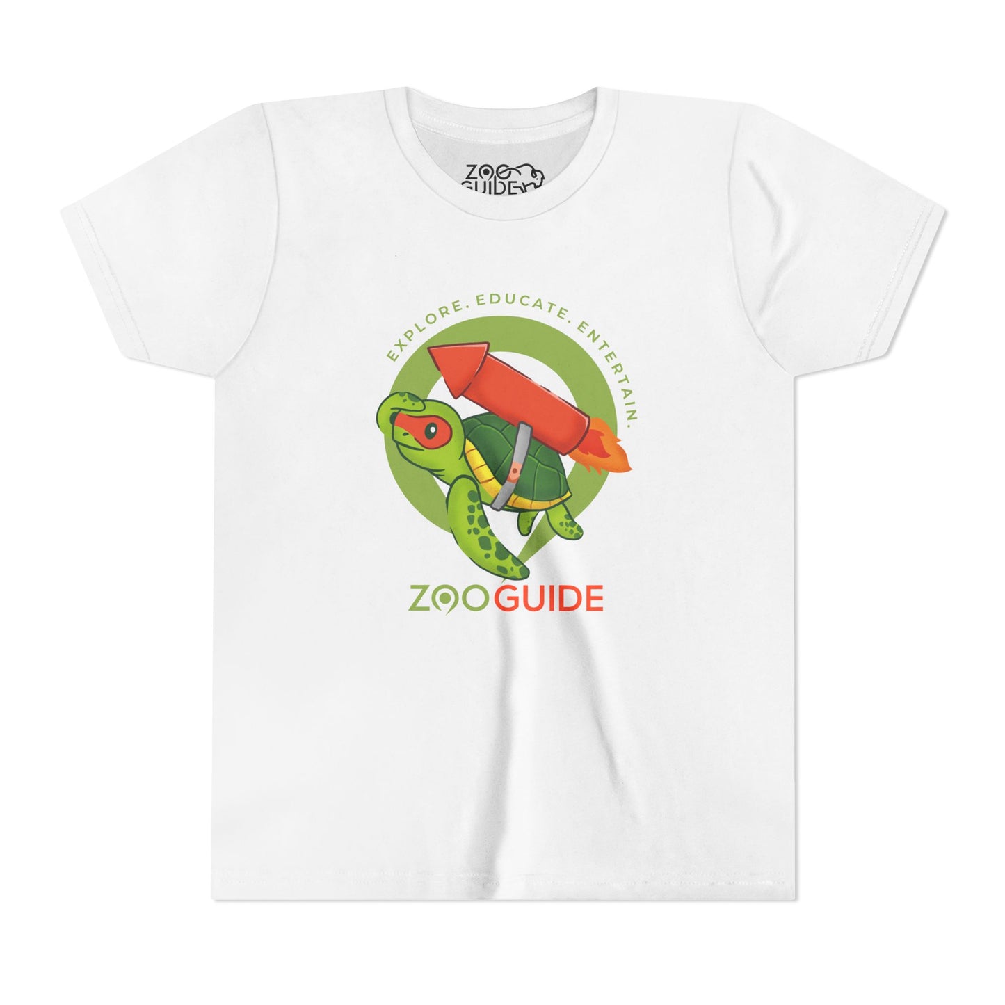 Sea Turtle on Rocket in Zoo Guide™ Waypoint Icon Youth Tee Shirt by Zoo Guide™