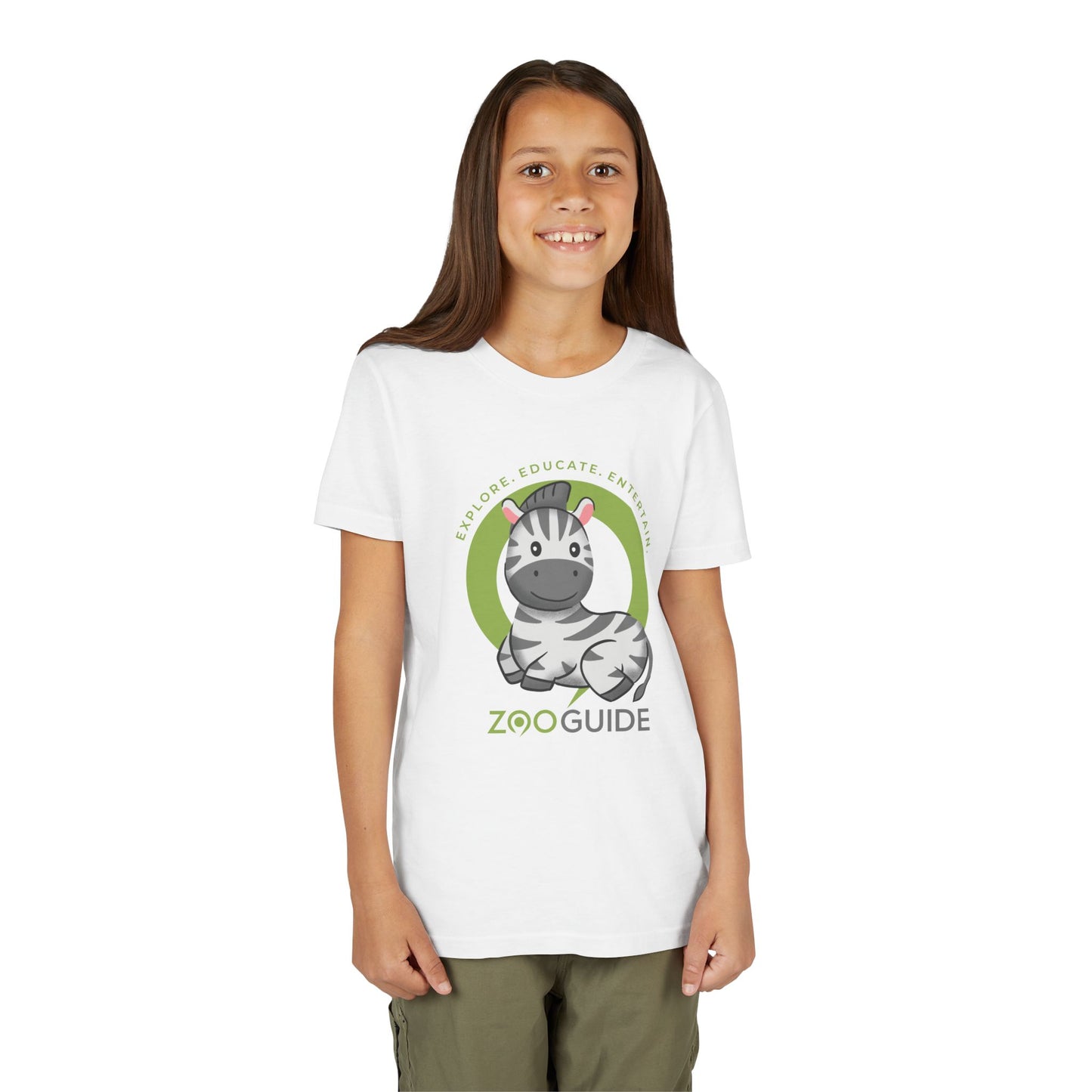 Zebra Laying Down in Zoo Guide™ Waypoint Icon Youth Tee Shirt by Zoo Guide™