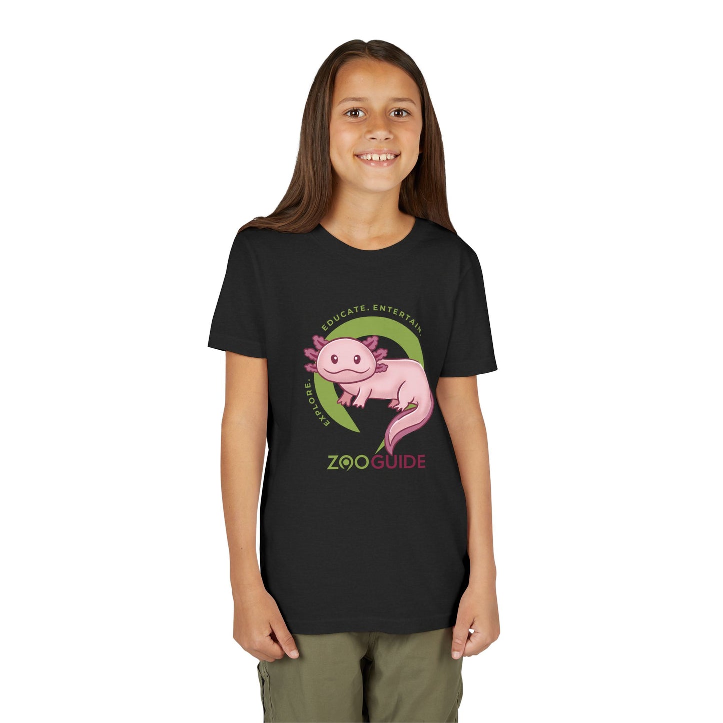 Axolotl in Zoo Guide™ Waypoint Icon Youth Tee Shirt by Zoo Guide™