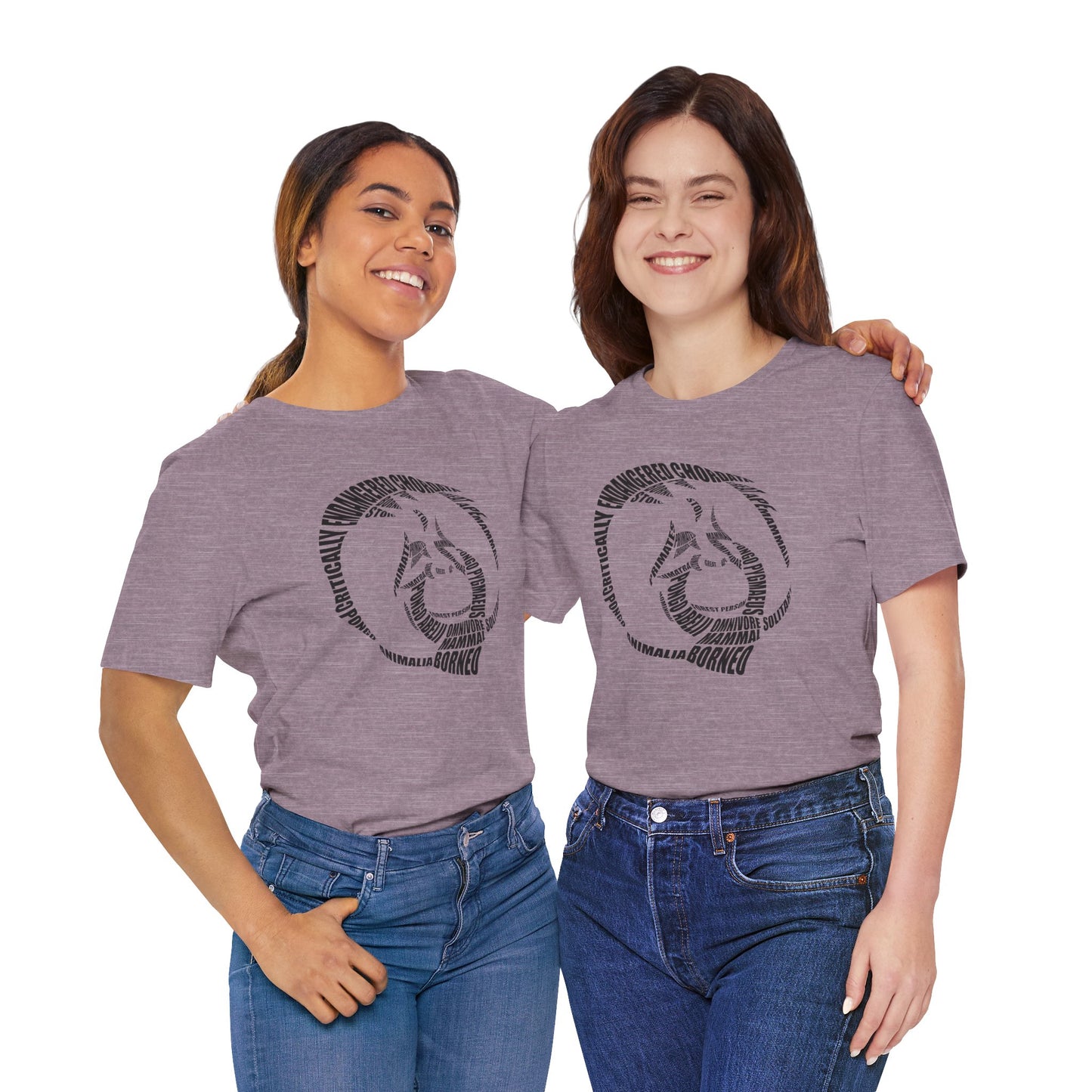 Orangutan Head Word Art Adult Unisex Short Sleeve Tee