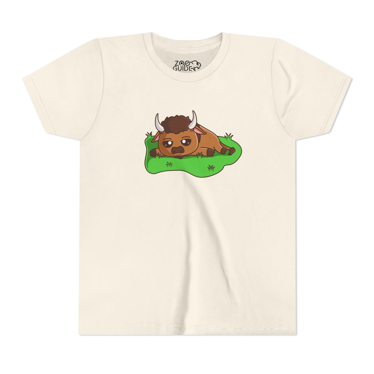 Bison Resting Kawaii Style Youth Tee Shirt by Zoo Guide™