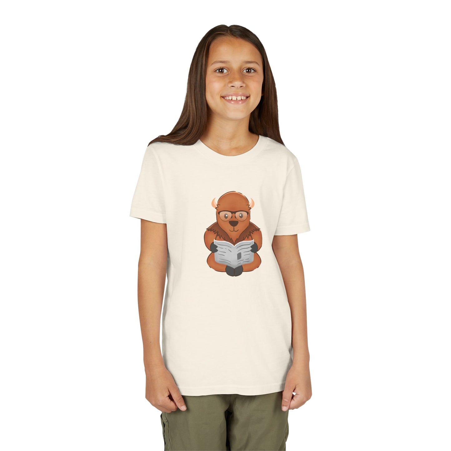 American Bison Reading Youth Tee Shirt by Zoo Guide™