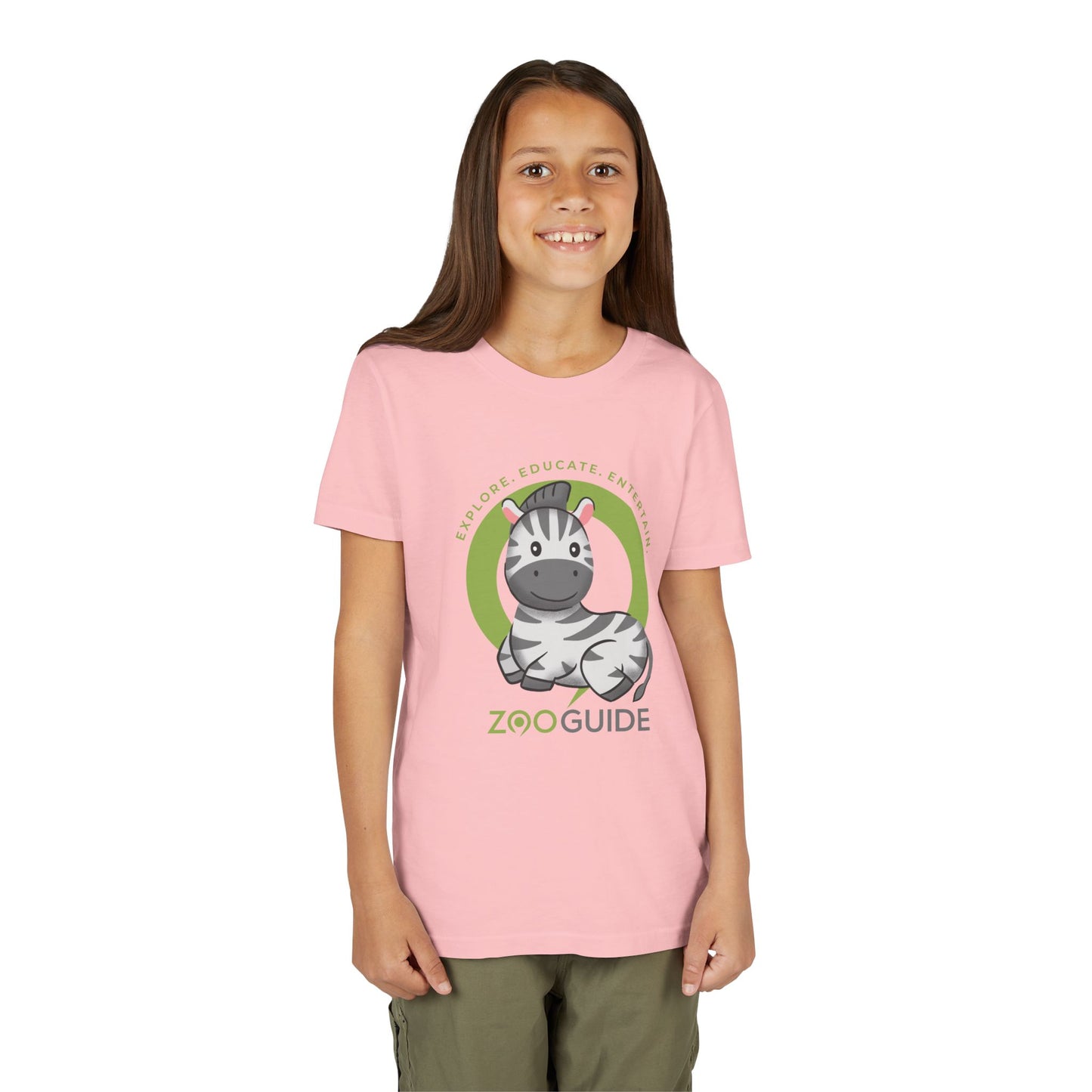 Zebra Laying Down in Zoo Guide™ Waypoint Icon Youth Tee Shirt by Zoo Guide™