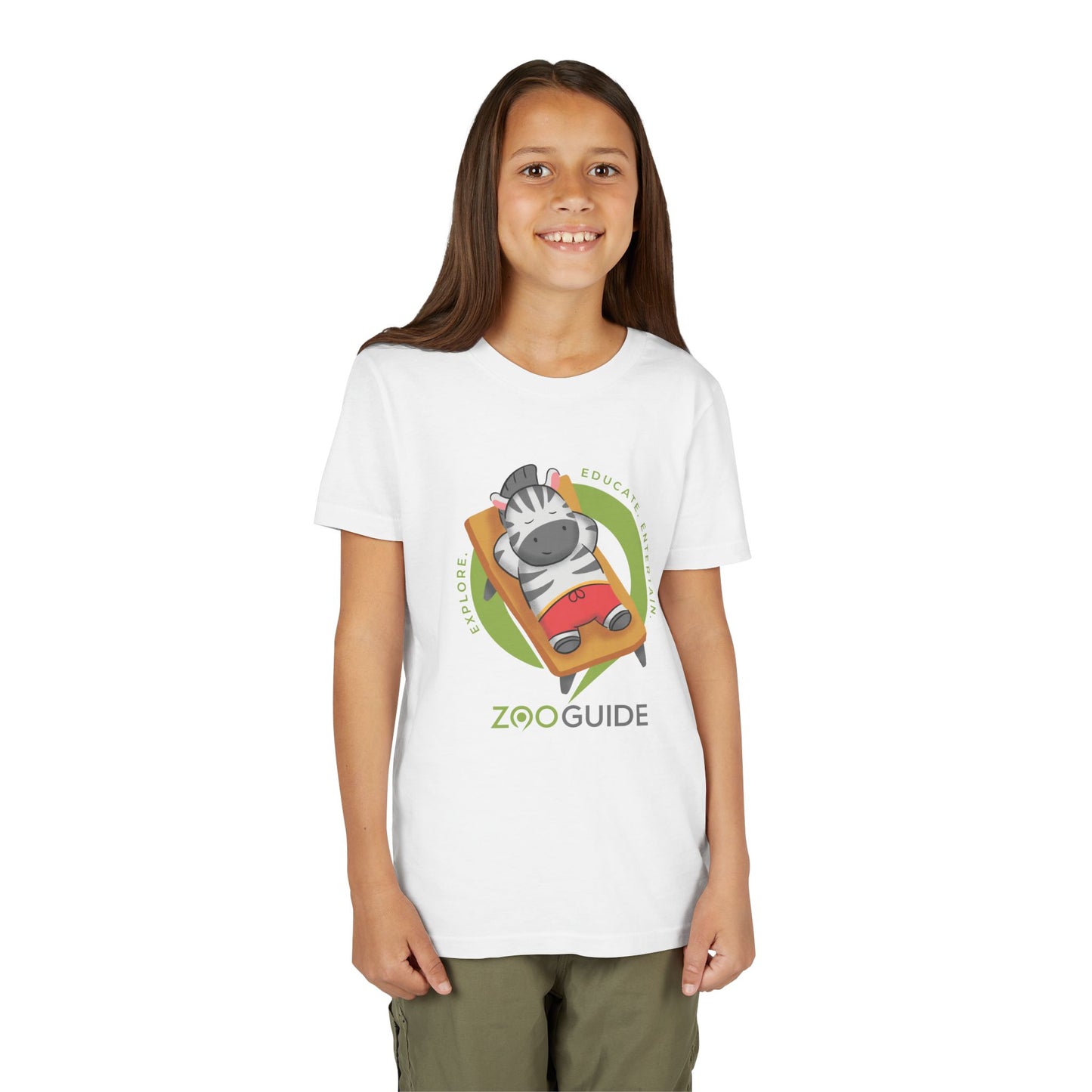 Zebra Sunbathing in Zoo Guide™ Waypoint Icon Youth Tee Shirt by Zoo Guide™