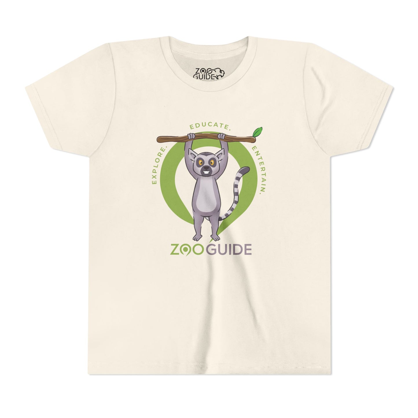 Ring-tailed Lemur "Hang in There" in Zoo Guide™ Waypoint Icon Youth Tee Shirt by Zoo Guide™