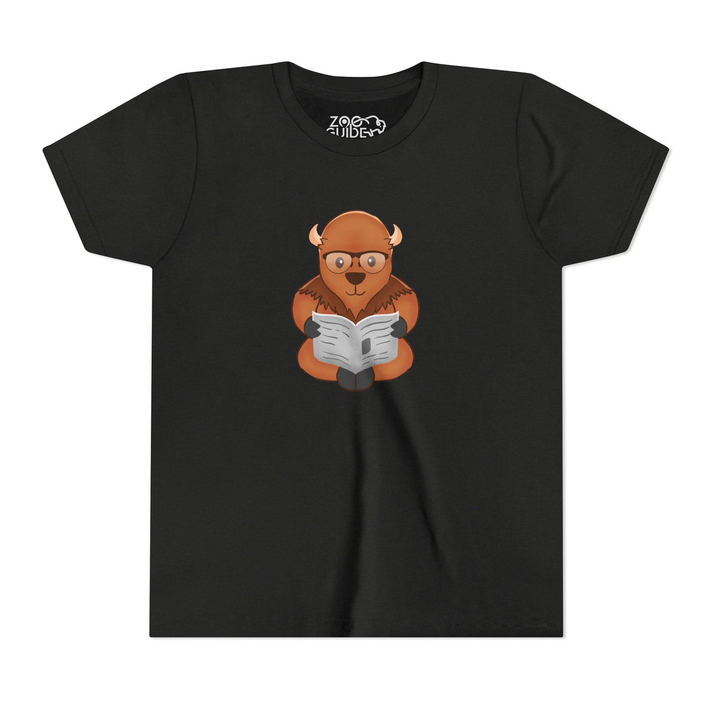 American Bison Reading Youth Tee Shirt by Zoo Guide™
