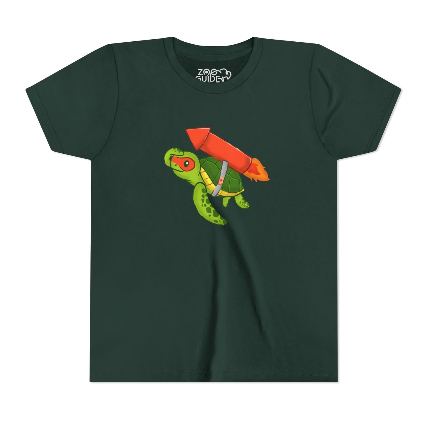 Sea Turtle on Rocket Youth Tee Shirt by Zoo Guide™