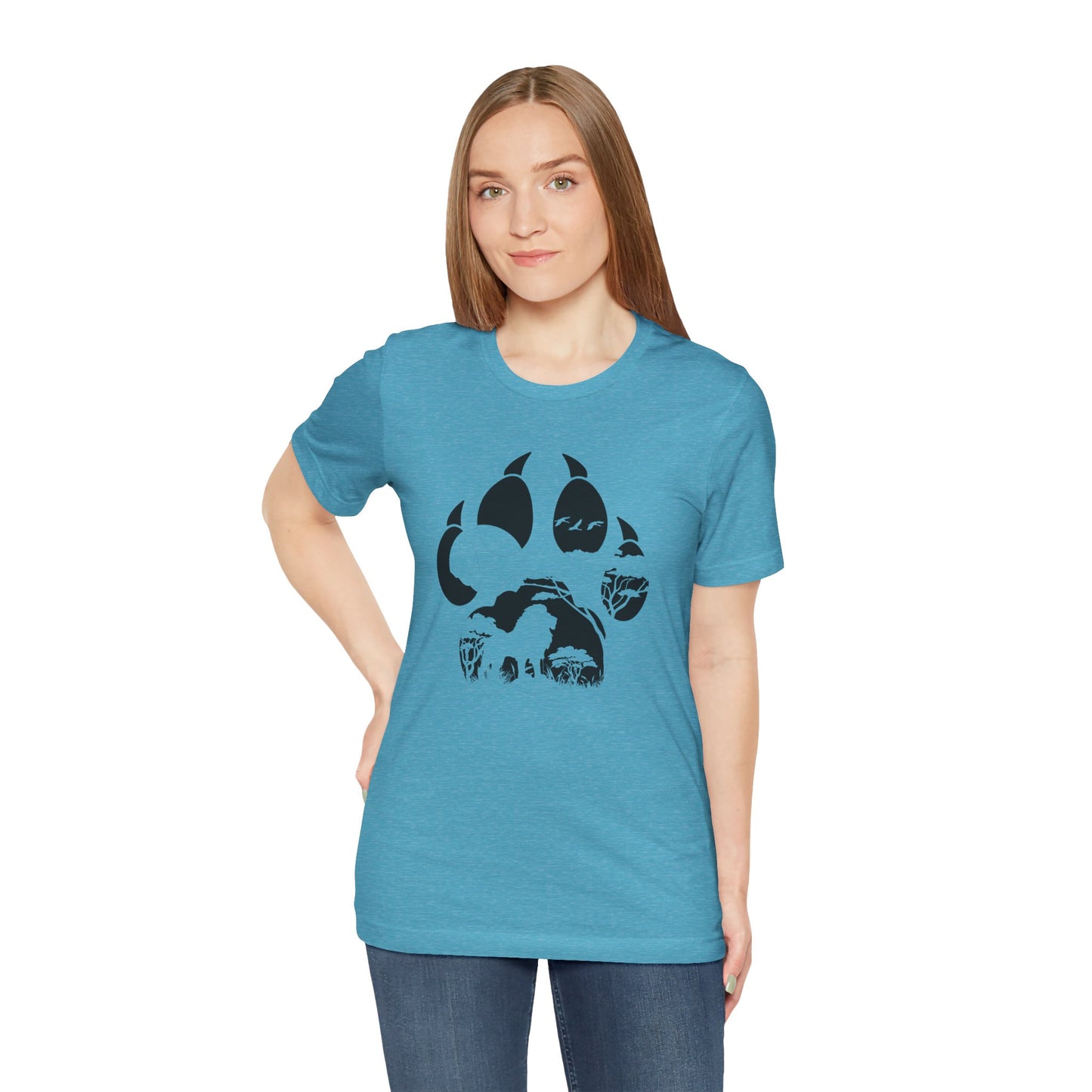 African Lion Print Adult Unisex Tee Shirt by Zoo Guide™