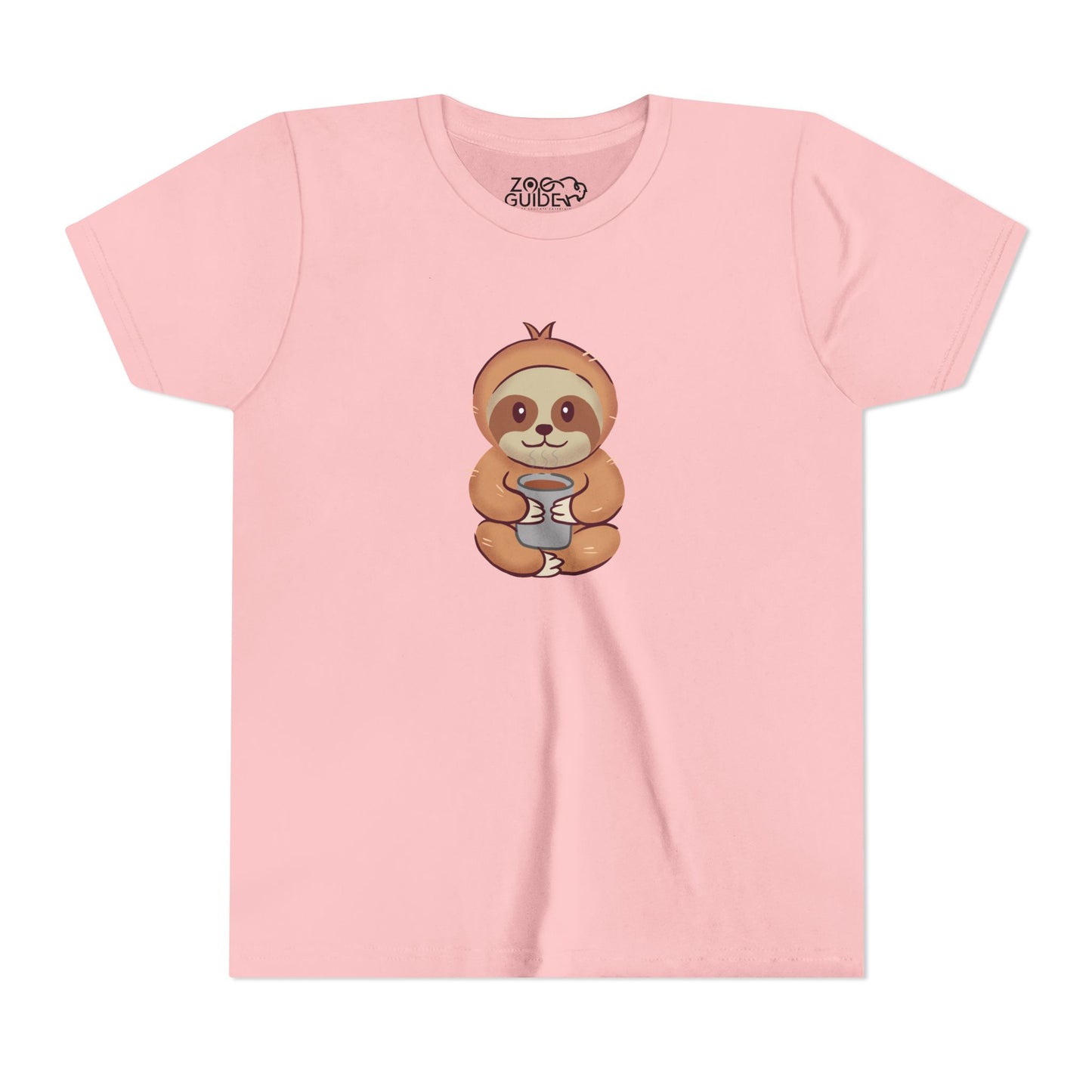 Sloth Drinking from Cup Youth Tee Shirt by Zoo Guide™