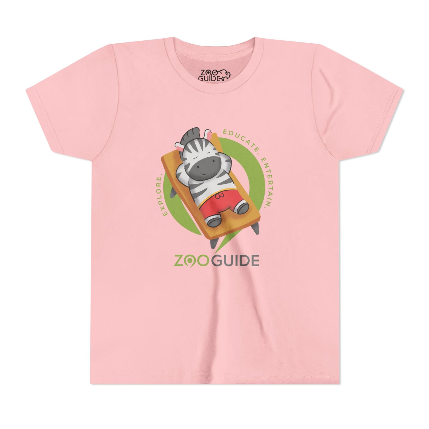 Zebra Sunbathing in Zoo Guide™ Waypoint Icon Youth Tee Shirt by Zoo Guide™