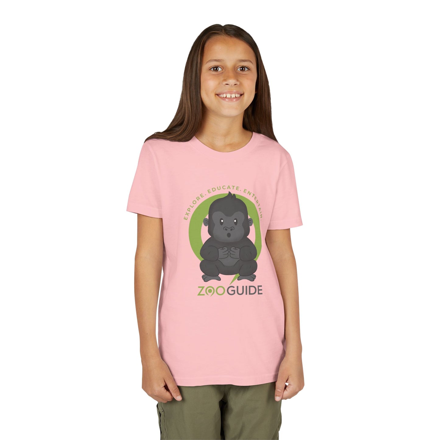 Gorilla Chest Thumping in Zoo Guide™ Waypoint Icon Youth Tee Shirt by Zoo Guide™