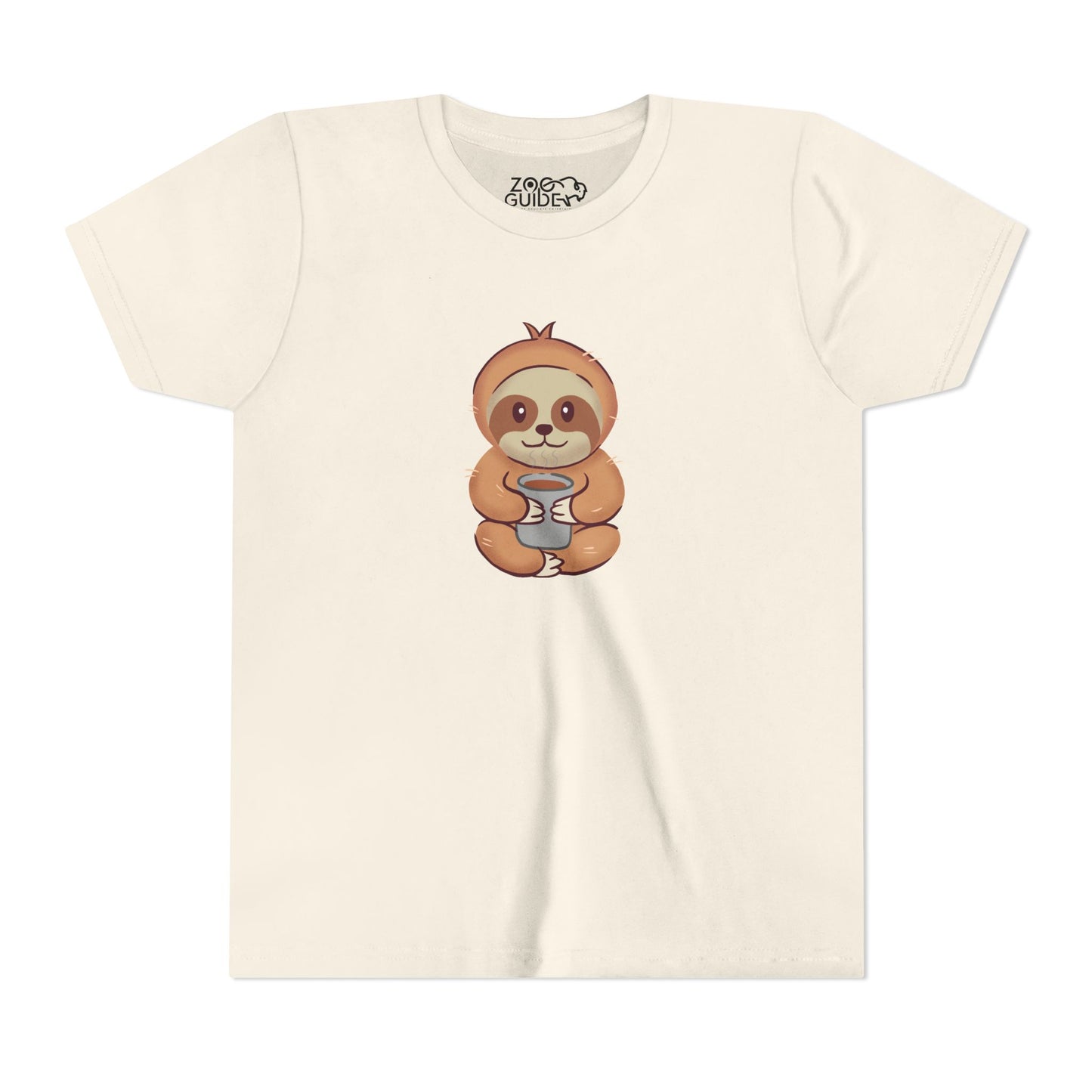 Sloth Drinking from Cup Youth Tee Shirt by Zoo Guide™