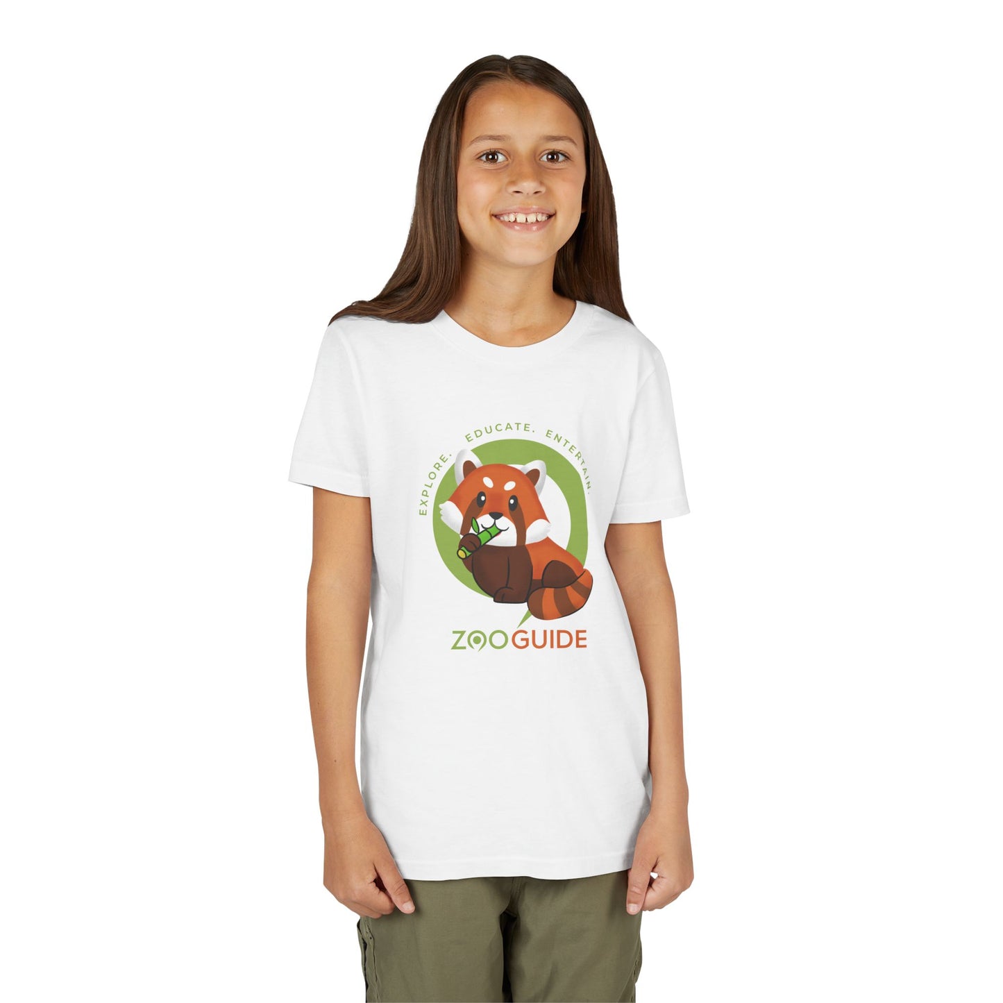 Red Panda Eating Bamboo in Zoo Guide™ Waypoint Icon Youth Tee Shirt by Zoo Guide™