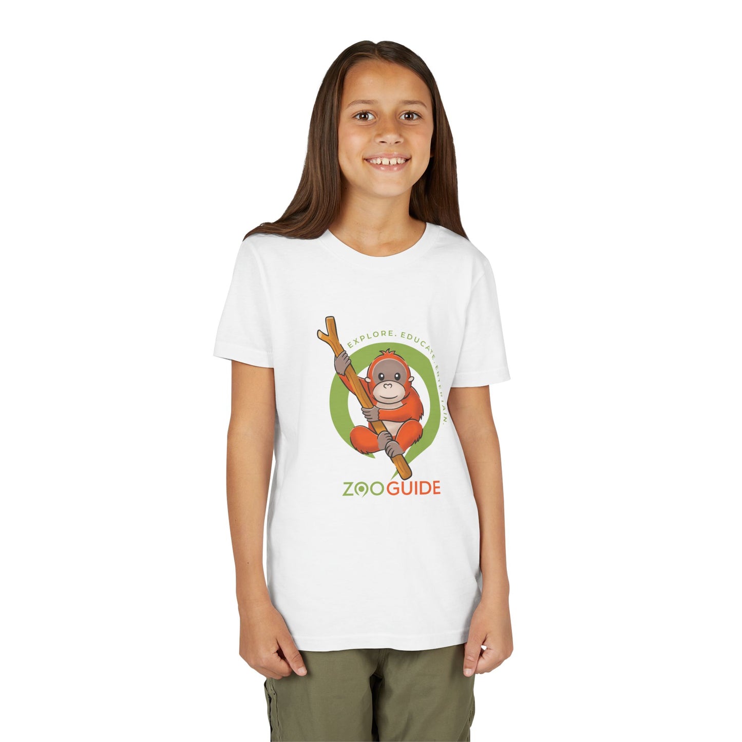 Orangutan in Tree in Zoo Guide™ Waypoint Icon Youth Tee Shirt by Zoo Guide™