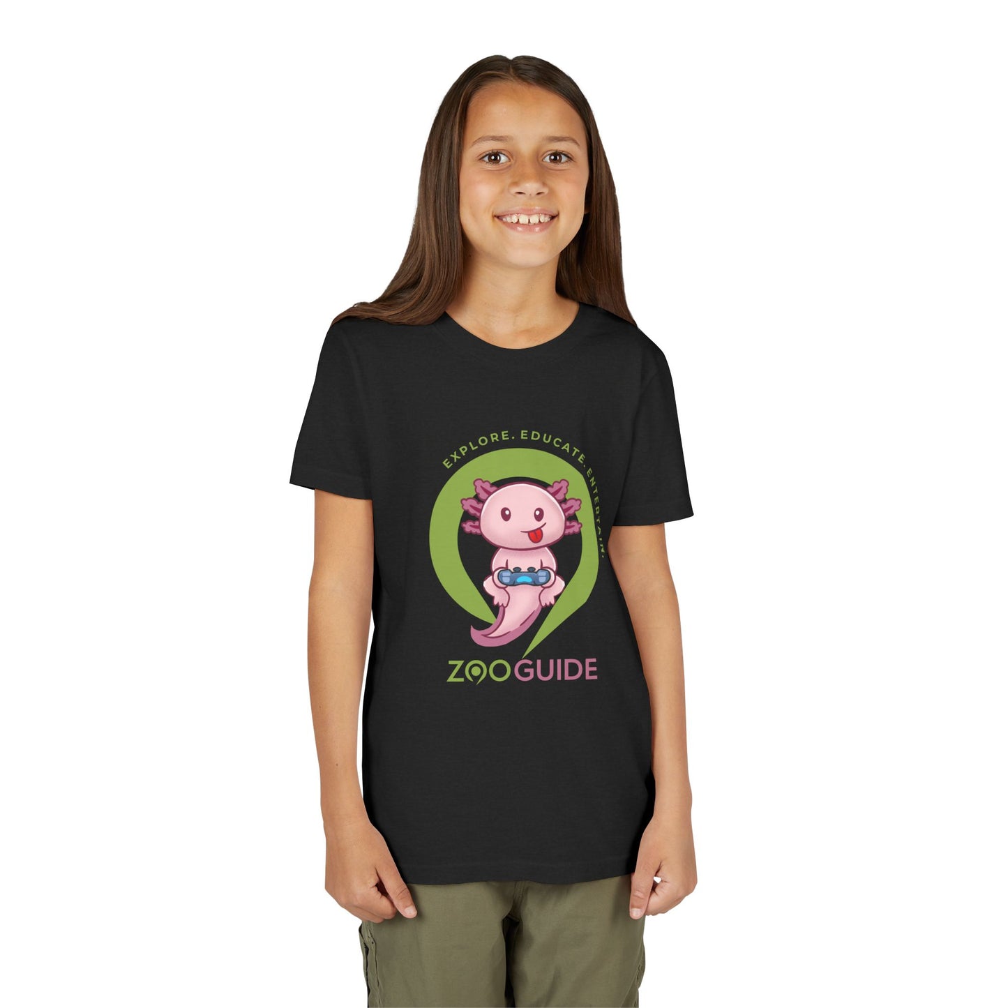 Axolotl Gaming in Zoo Guide™ Waypoint Icon Youth Tee Shirt by Zoo Guide™