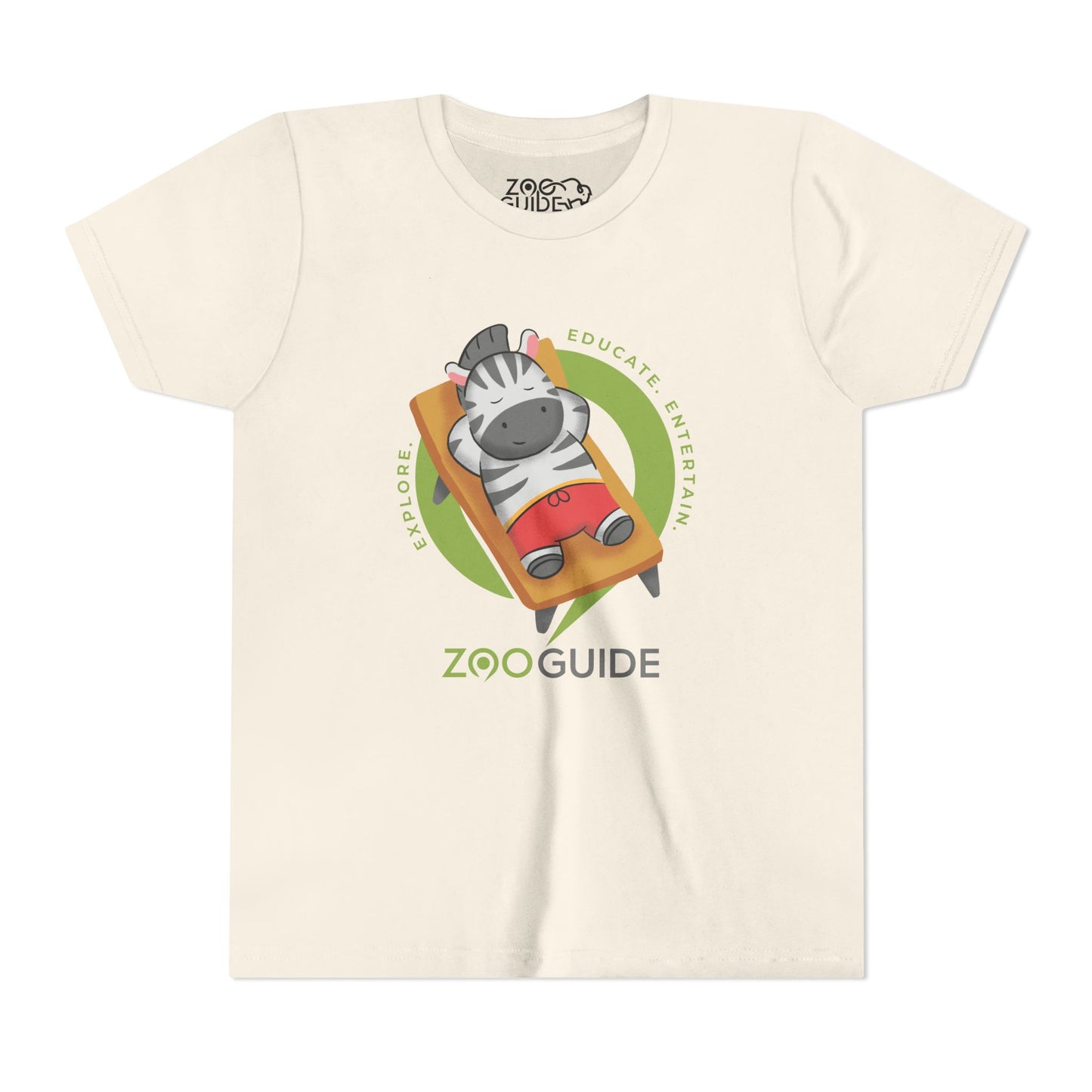 Zebra Sunbathing in Zoo Guide™ Waypoint Icon Youth Tee Shirt by Zoo Guide™