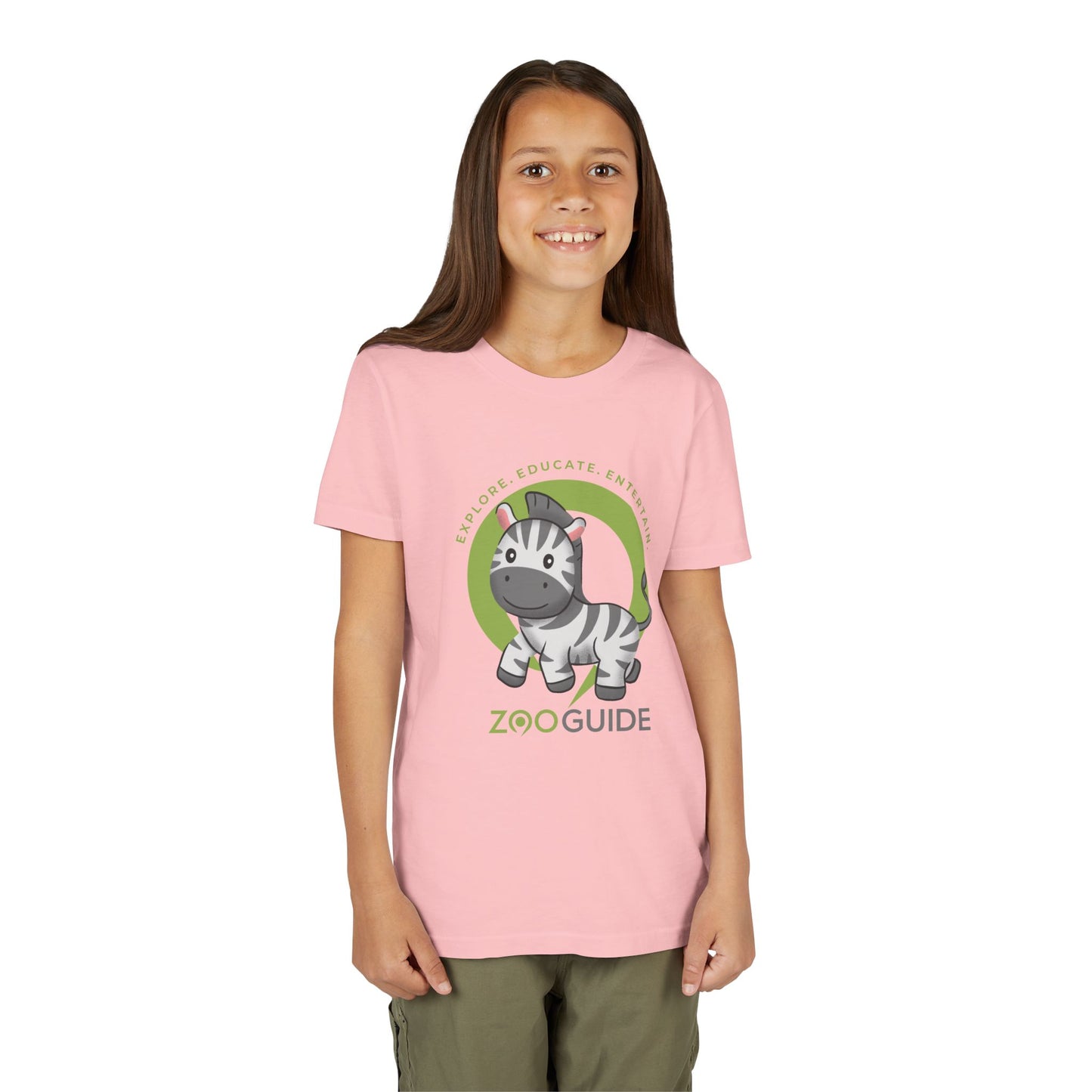 Zebra Prancing in Zoo Guide™ Waypoint Icon Youth Tee Shirt by Zoo Guide™