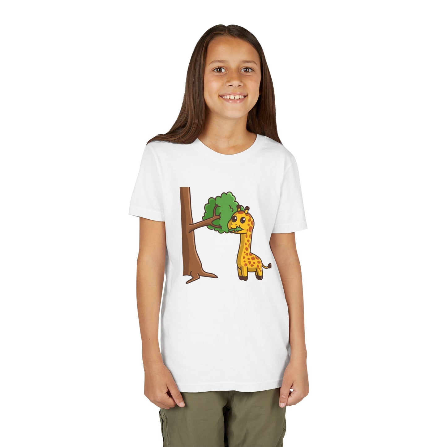 Giraffe Snackin' Kawaii Style Youth Tee Shirt by Zoo Guide™