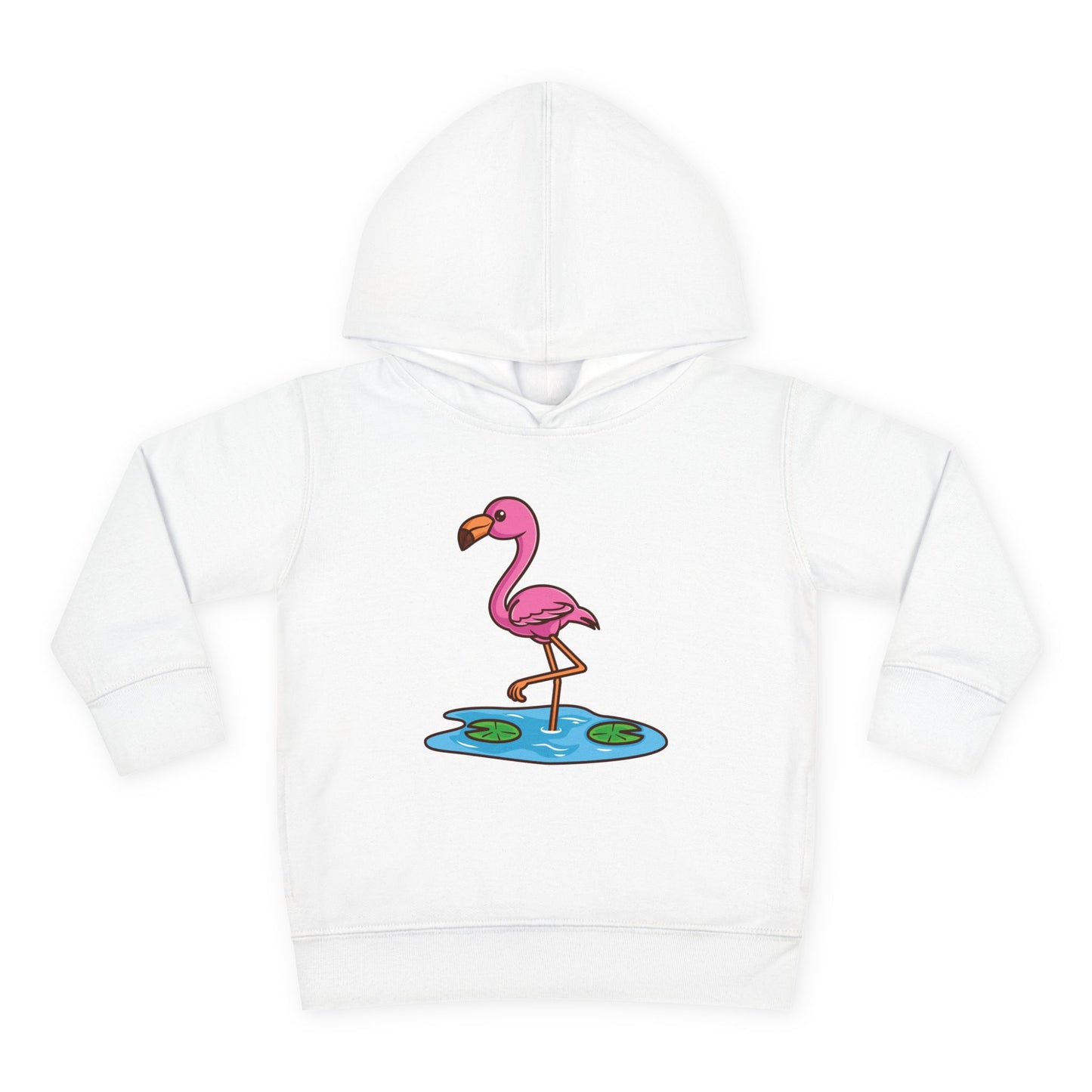 Flamingo Kawaii Style Toddler Pullover Fleece Hoodie by Zoo Guide™