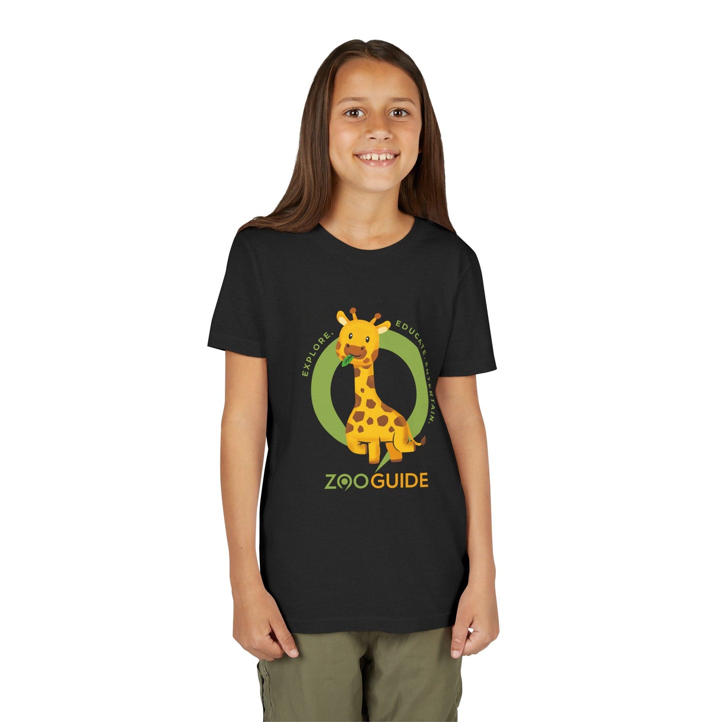 Giraffe Snacking in Zoo Guide™ Waypoint Icon Youth Tee Shirt by Zoo Guide™