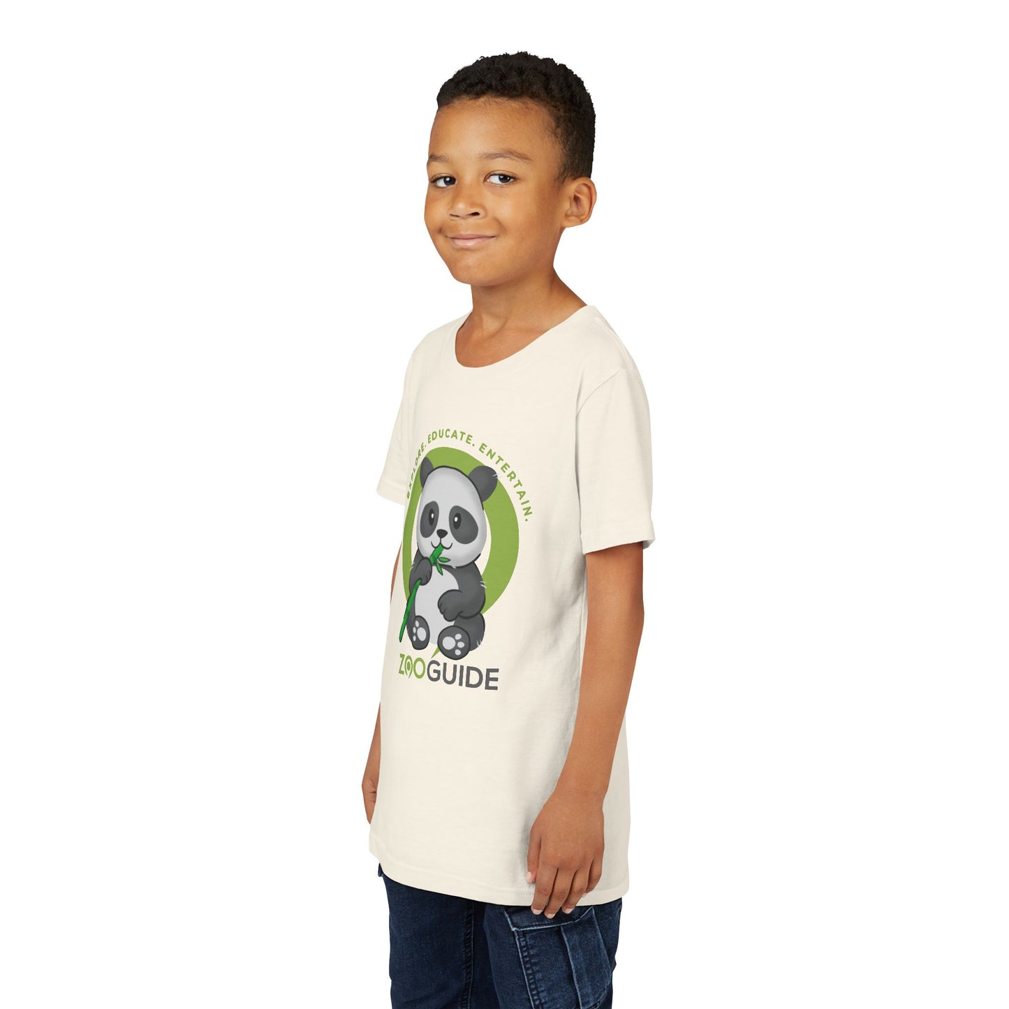 Panda Eating Bamboo in Zoo Guide™ Waypoint Icon Youth Tee Shirt by Zoo Guide™