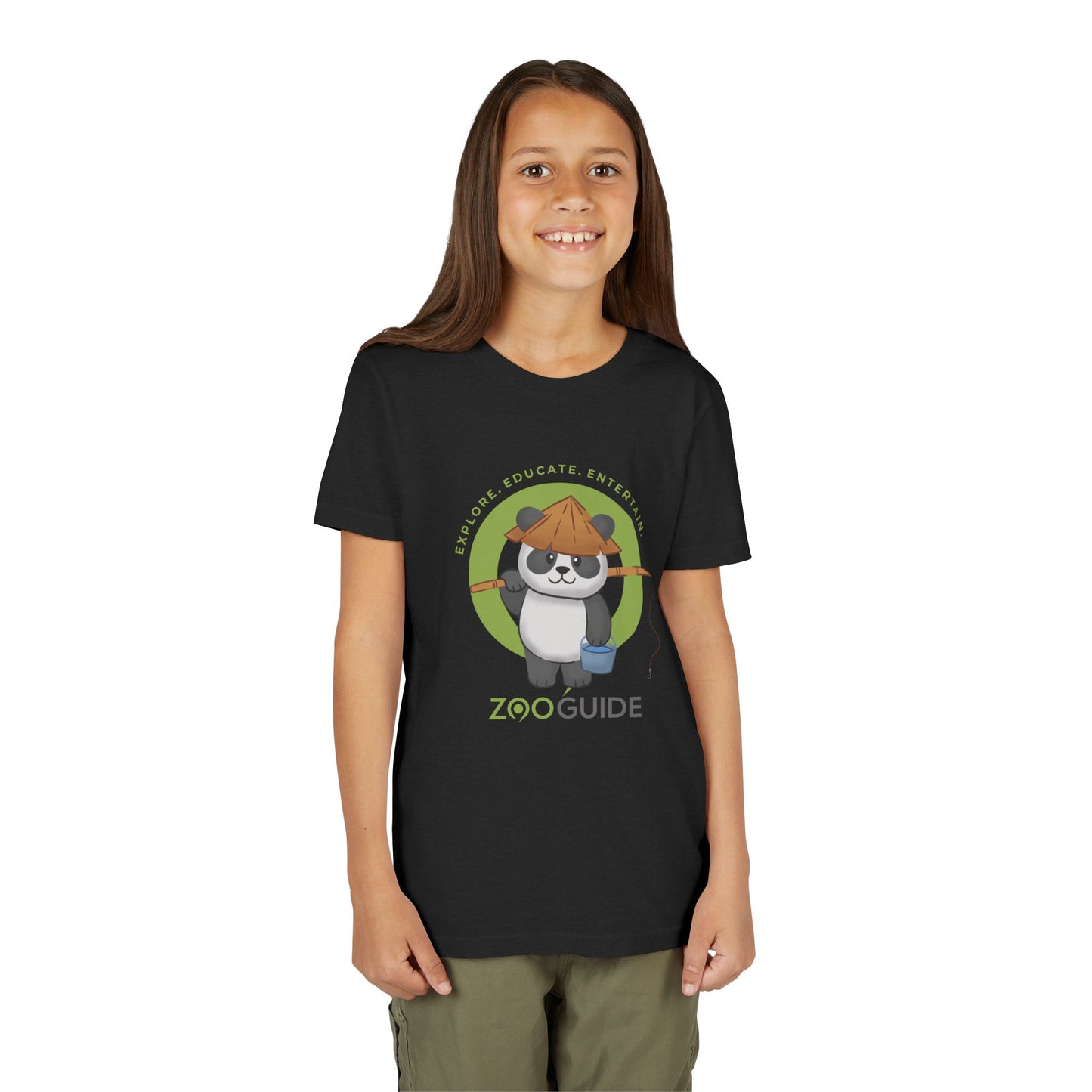 Fishing Giant Panda in Zoo Guide™ Waypoint Icon Youth Tee Shirt by Zoo Guide™