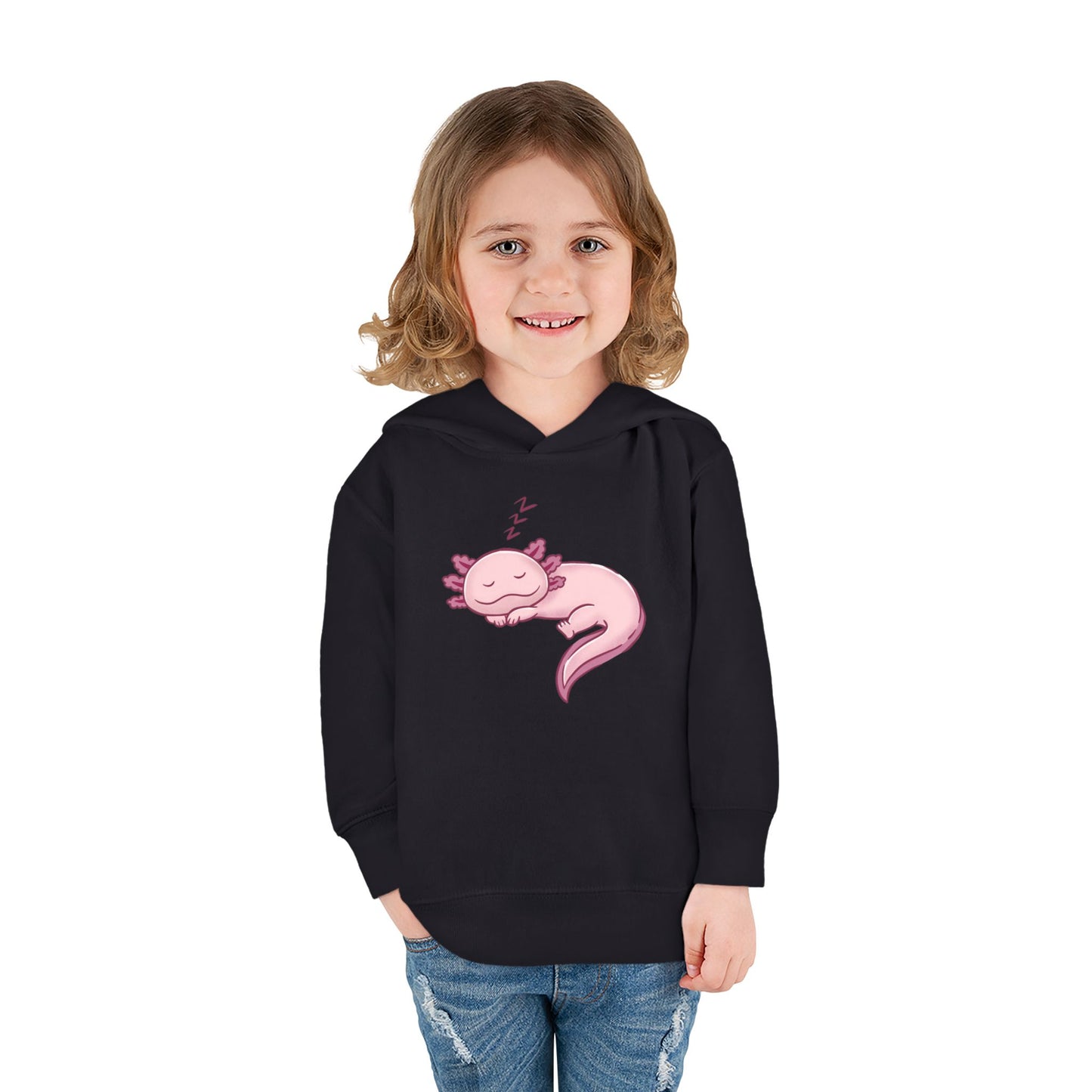 Axolotl Sleeping Toddler Pullover Fleece Hoodie by Zoo Guide™