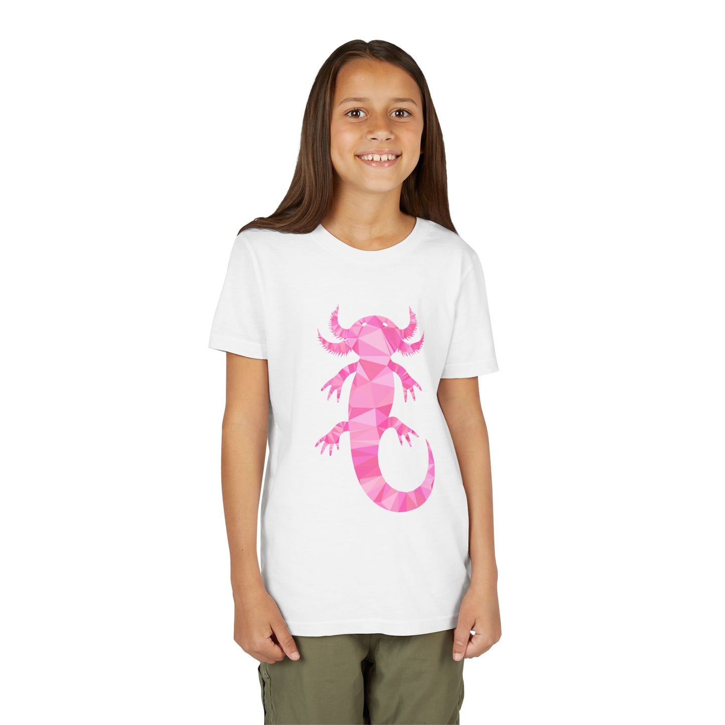 Axolotl Geometric Design Youth Tee Shirt by Zoo Guide™