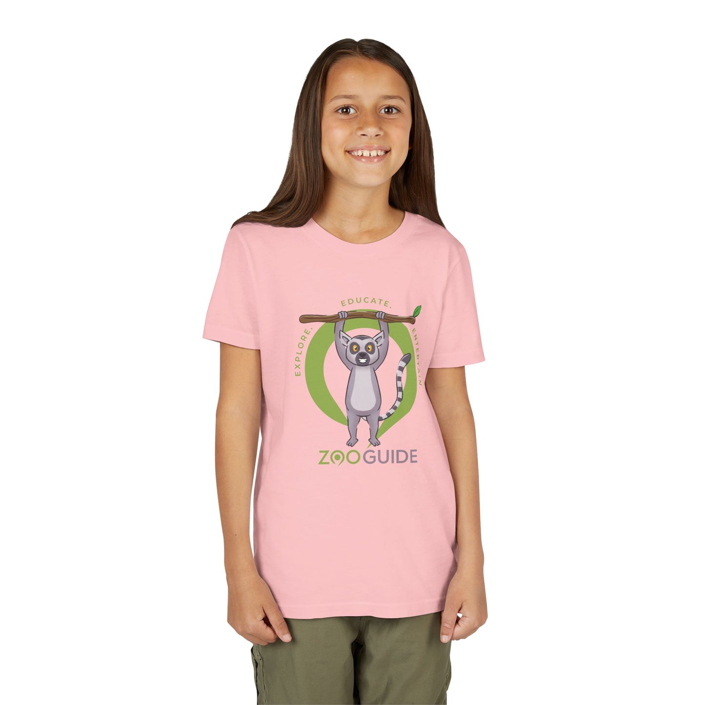 Ring-tailed Lemur "Hang in There" in Zoo Guide™ Waypoint Icon Youth Tee Shirt by Zoo Guide™