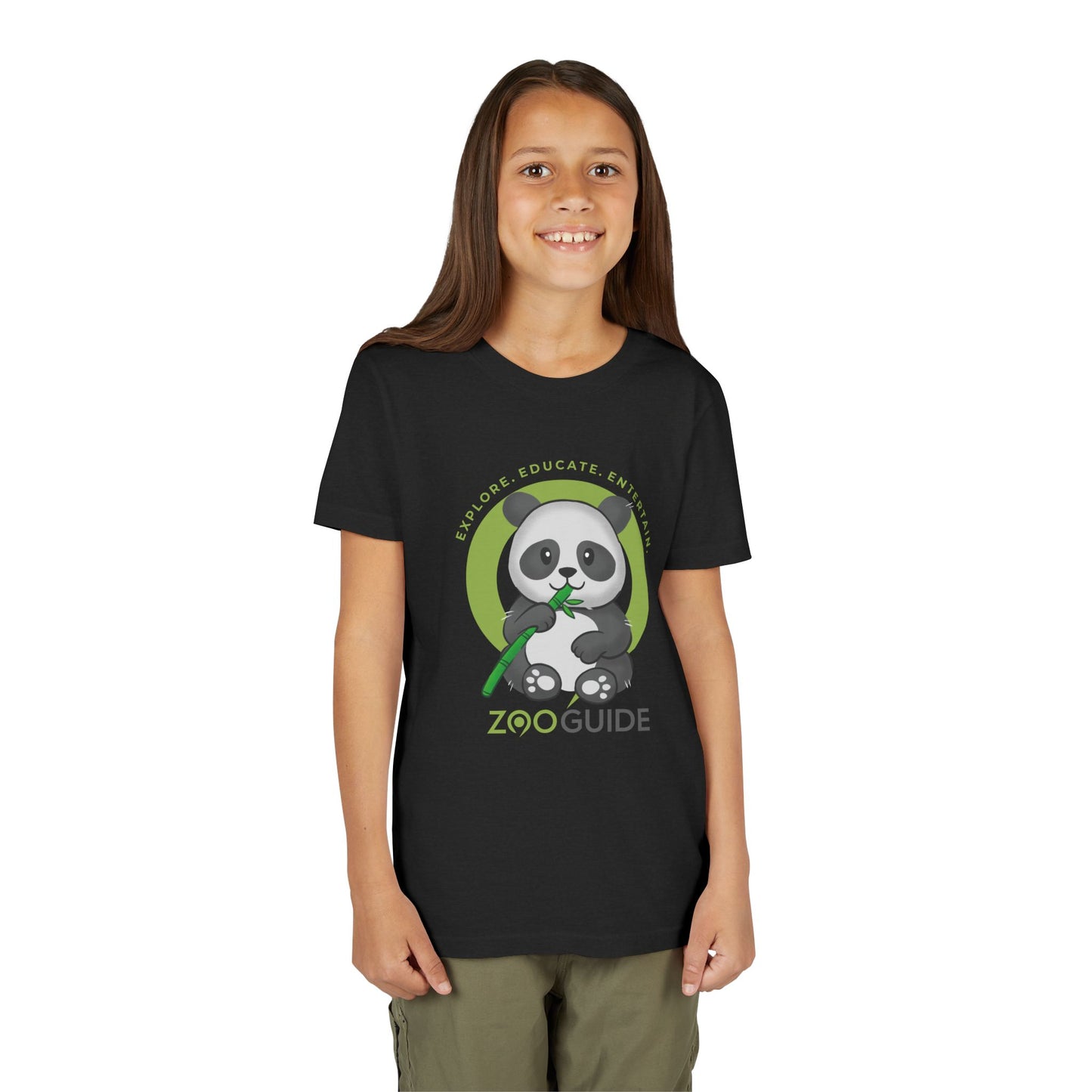 Panda Eating Bamboo in Zoo Guide™ Waypoint Icon Youth Tee Shirt by Zoo Guide™