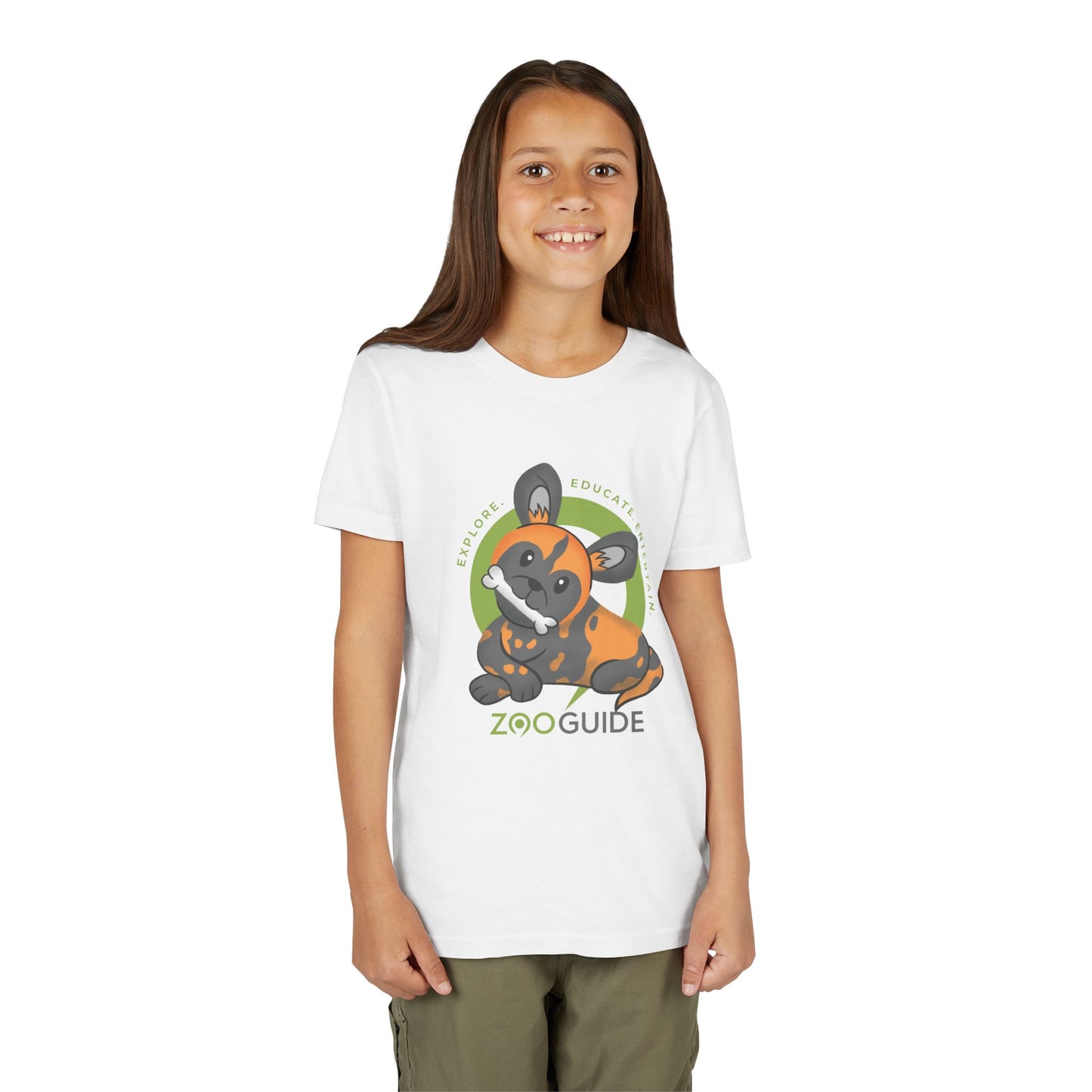 African Painted Dog with Bone in Zoo Guide™ Waypoint Icon Youth Tee Shirt by Zoo Guide™