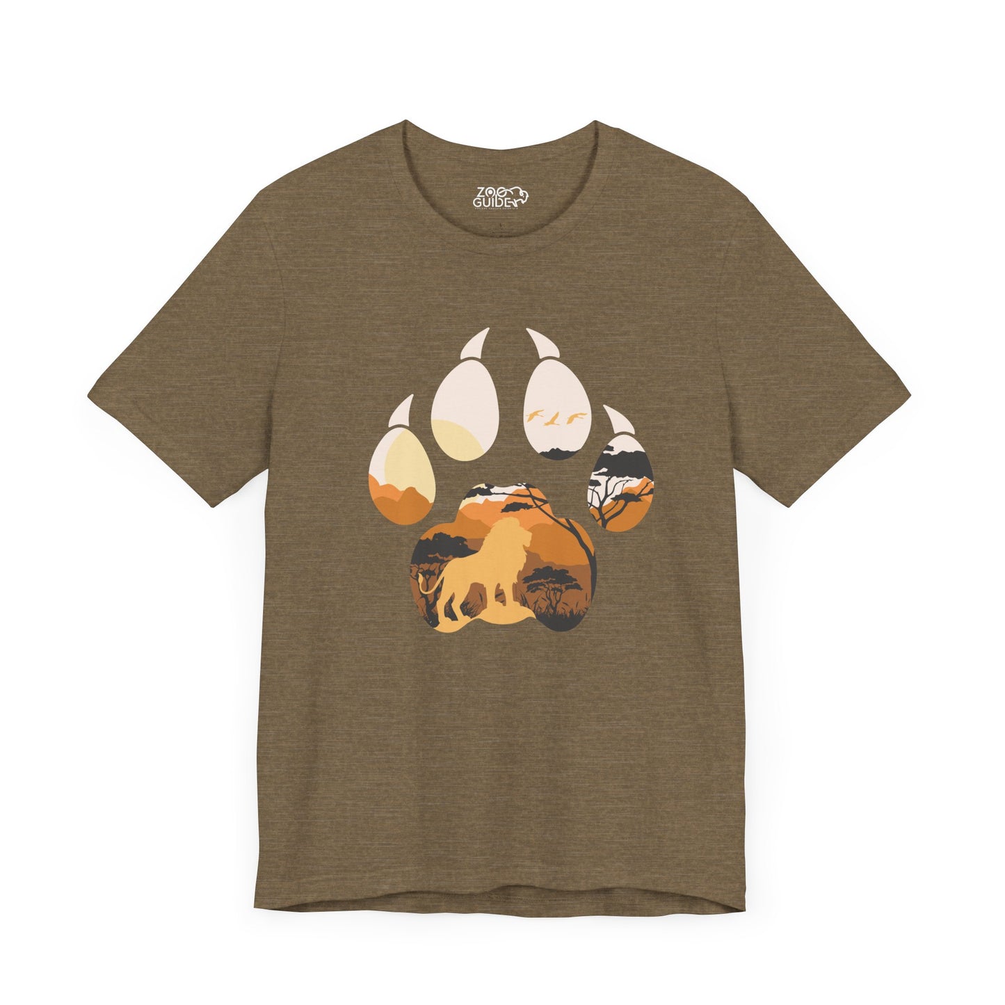 African Lion Print Adult Unisex Tee Shirt by Zoo Guide™