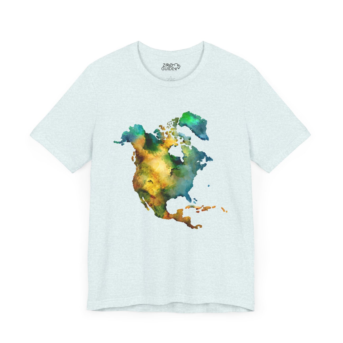 North America Map Adult Unisex Tee Shirt by Zoo Guide™