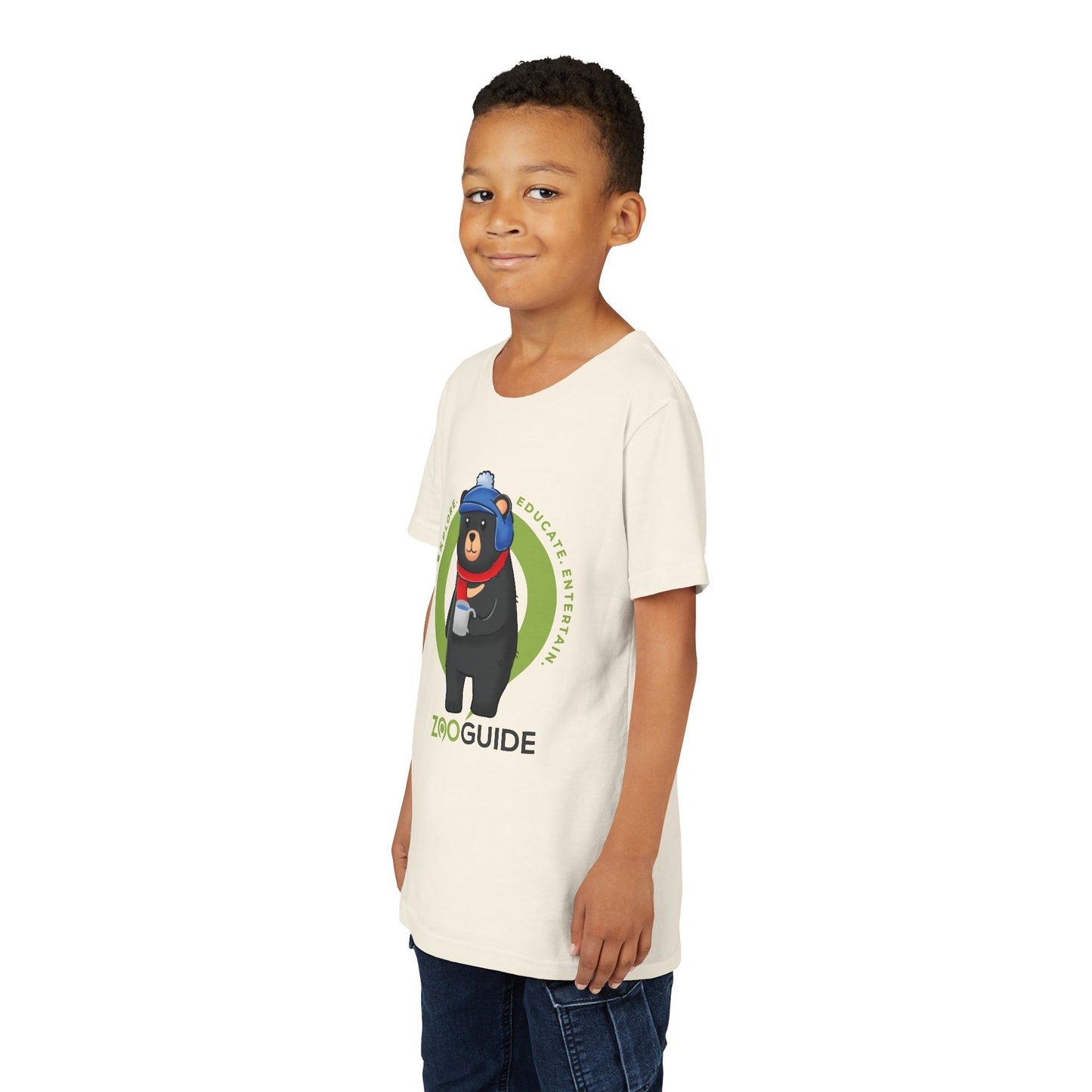 American Black Bear Winter Wear in Zoo Guide™ Waypoint Icon Youth Tee Shirt by Zoo Guide™