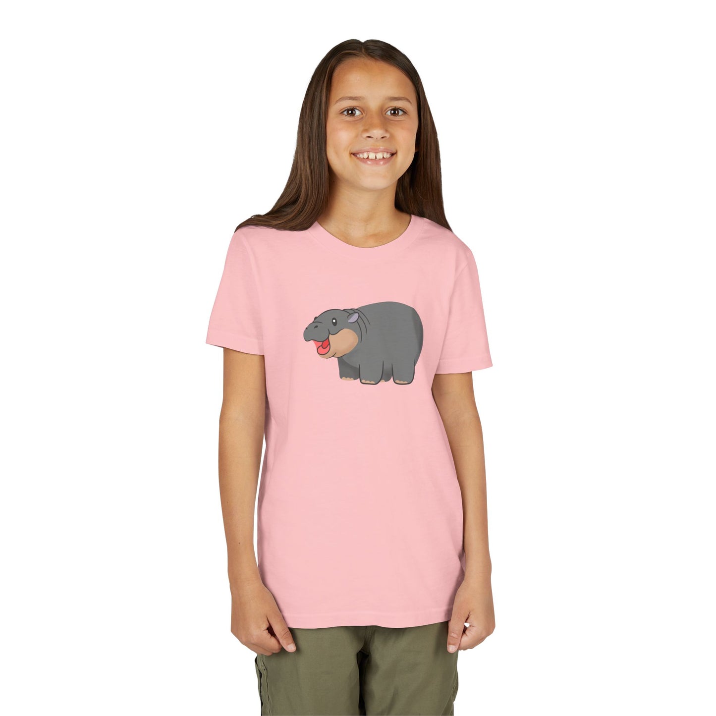 Pygmy Hippo Open Mouth Youth Tee Shirt by Zoo Guide™