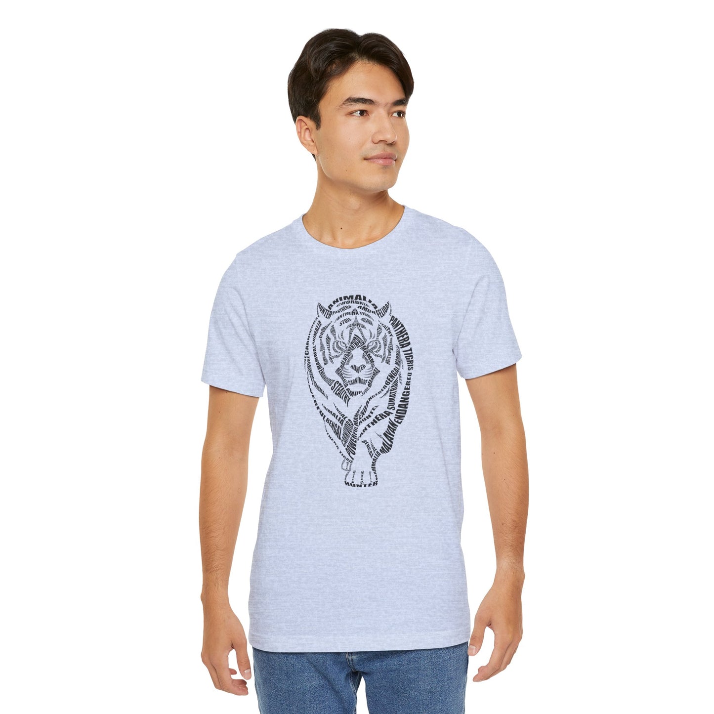 Tiger Word Art Adult Unisex Short Sleeve Tee
