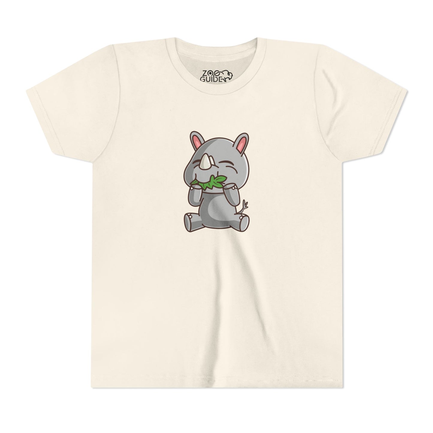 Rhino Snackin' Kawaii Style Youth Tee Shirt by Zoo Guide™