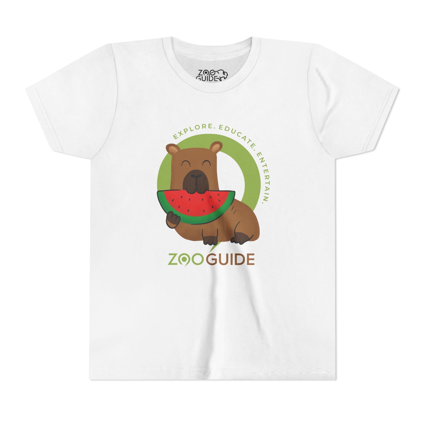 Capybara Eating Watermelon in Zoo Guide™ Waypoint Icon Youth Tee Shirt by Zoo Guide™