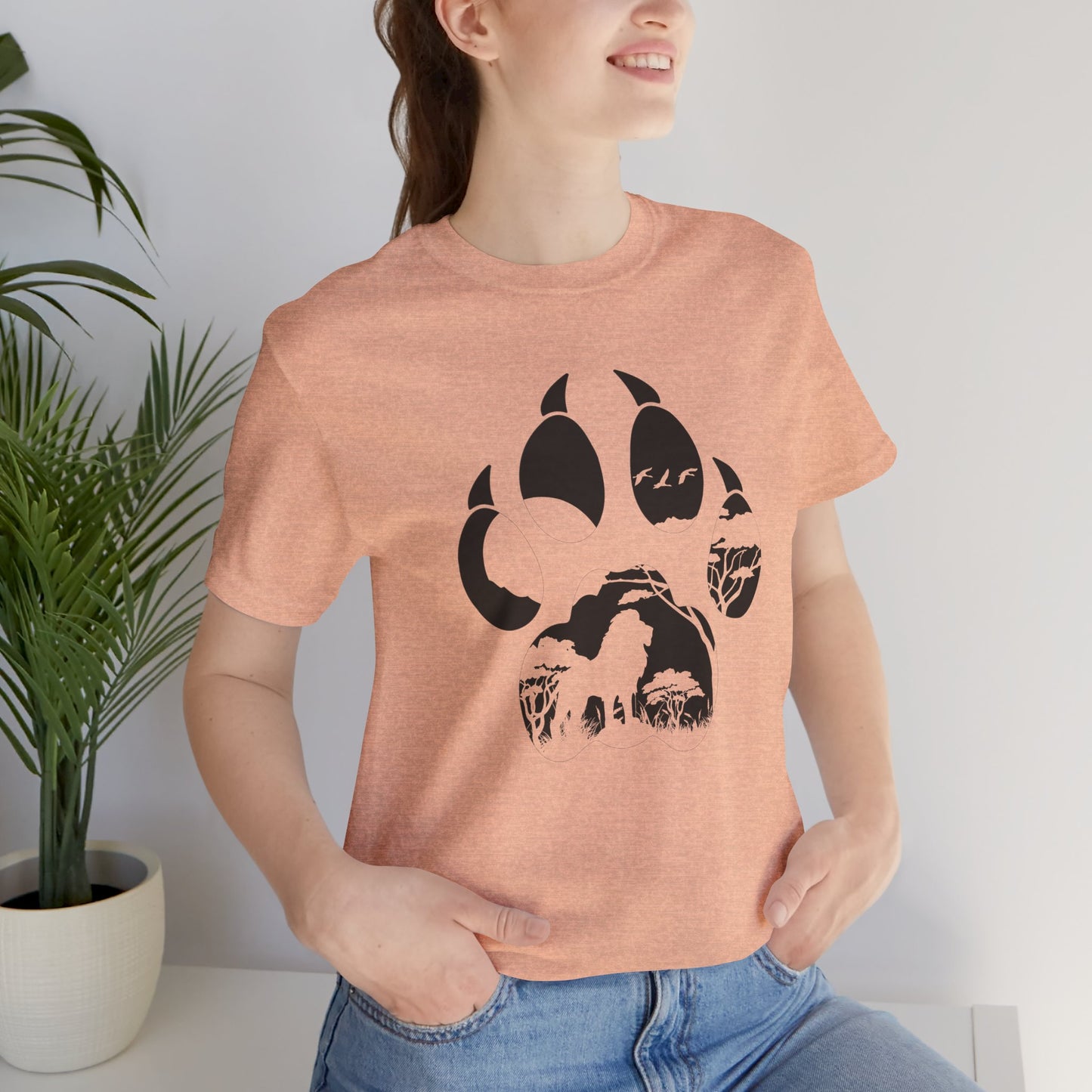 African Lion Print Adult Unisex Tee Shirt by Zoo Guide™