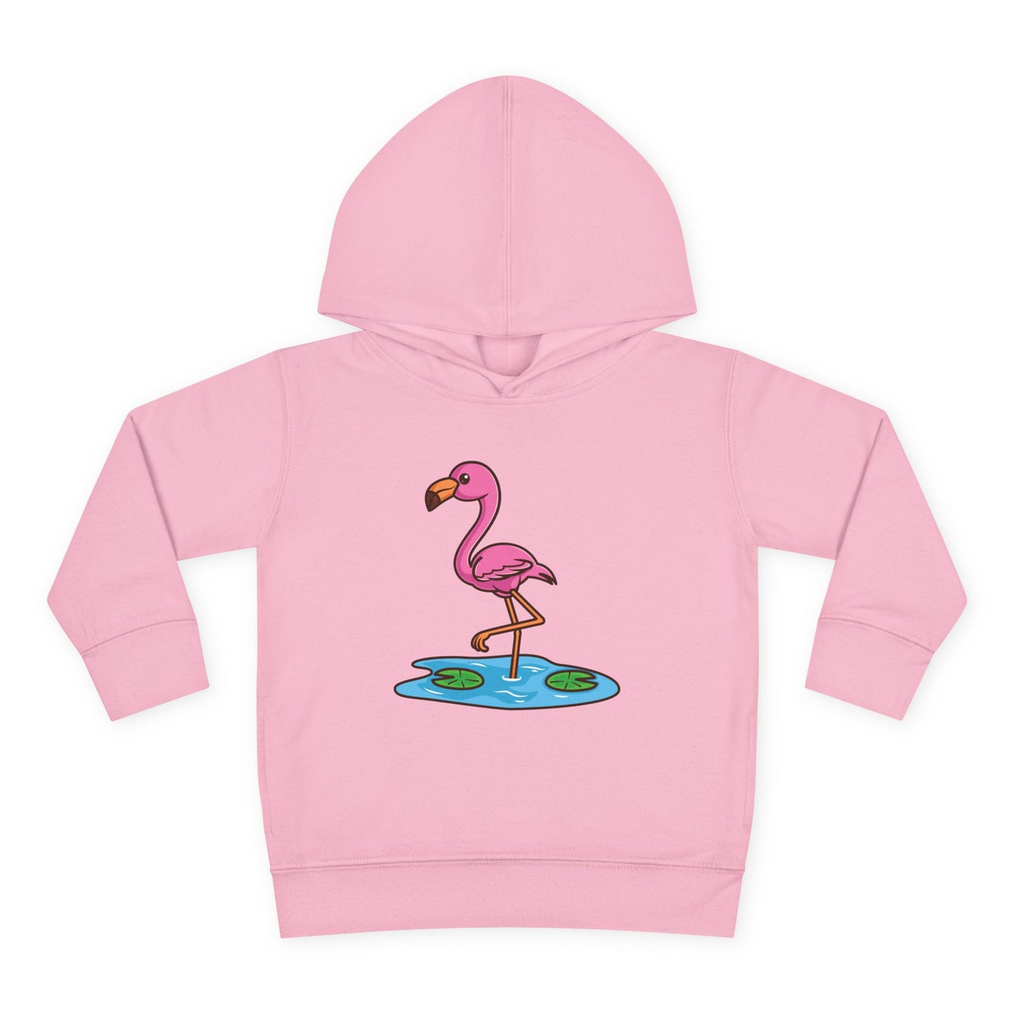 Flamingo Kawaii Style Toddler Pullover Fleece Hoodie by Zoo Guide™