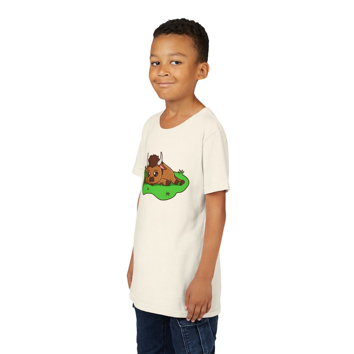 Bison Resting Kawaii Style Youth Tee Shirt by Zoo Guide™