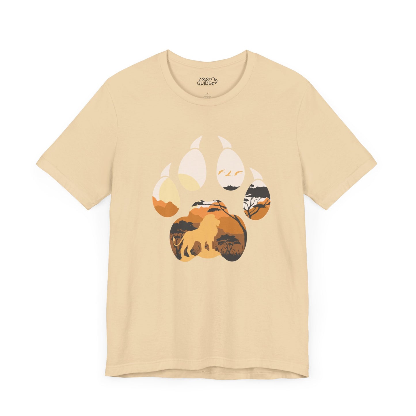African Lion Print Adult Unisex Tee Shirt by Zoo Guide™