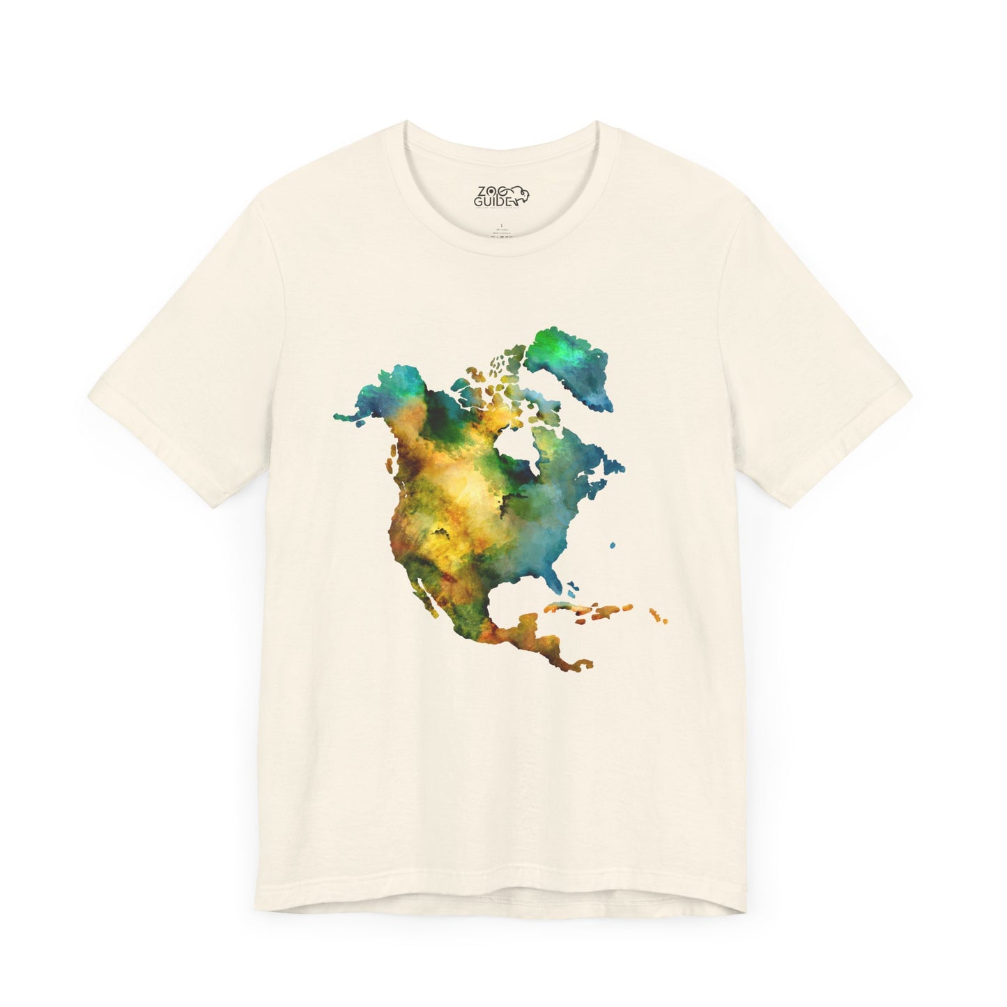 North America Map Adult Unisex Tee Shirt by Zoo Guide™