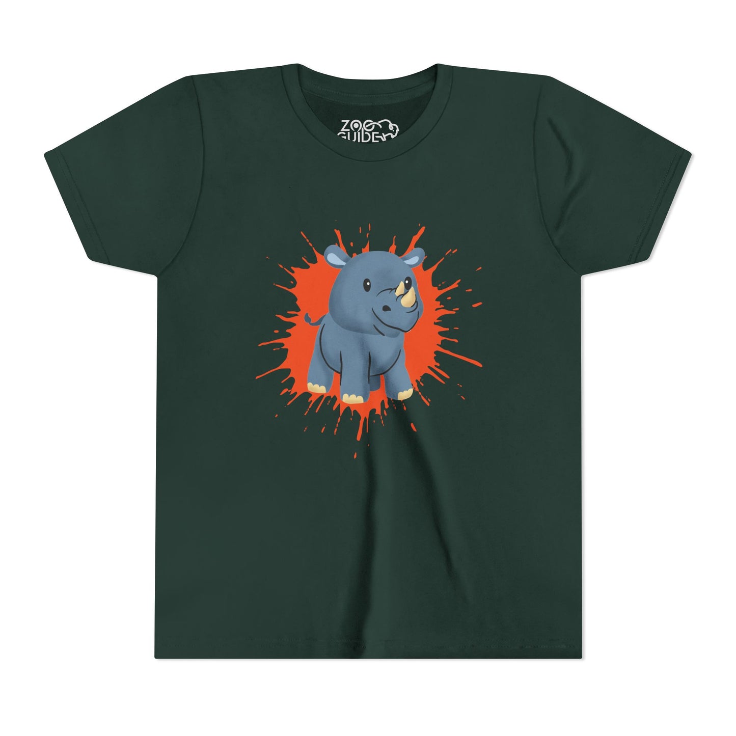 Rhino Color Splash Youth Tee Shirt by Zoo Guide™