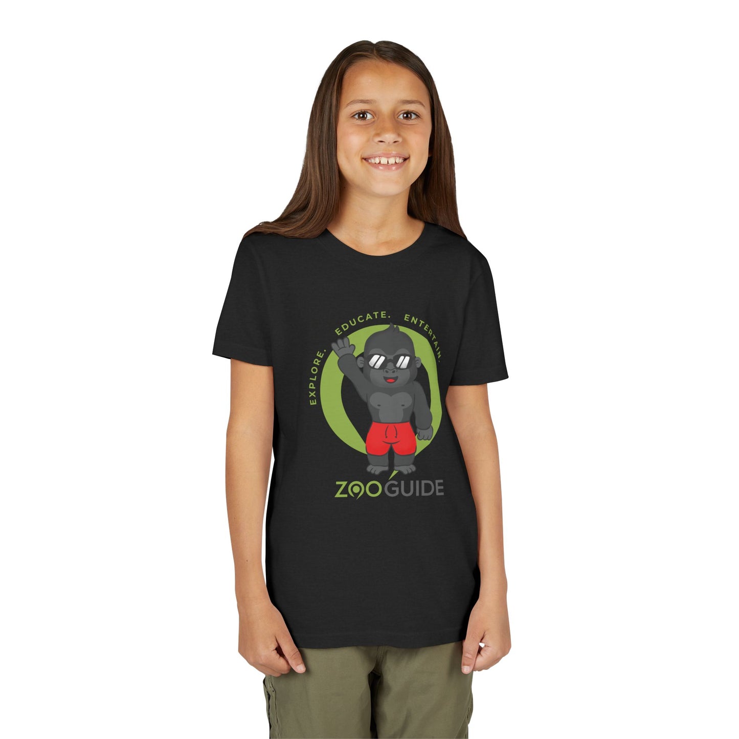 Gorilla 'Dude' in Zoo Guide™ Waypoint Icon Youth Tee Shirt by Zoo Guide™