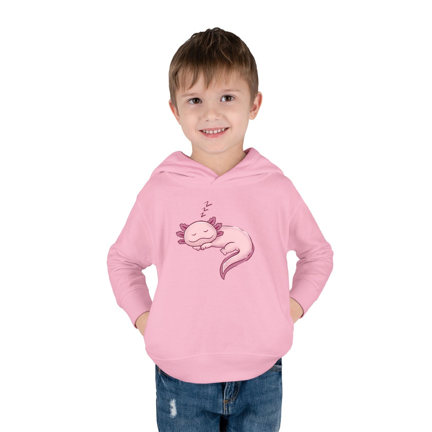 Axolotl Sleeping Toddler Pullover Fleece Hoodie by Zoo Guide™