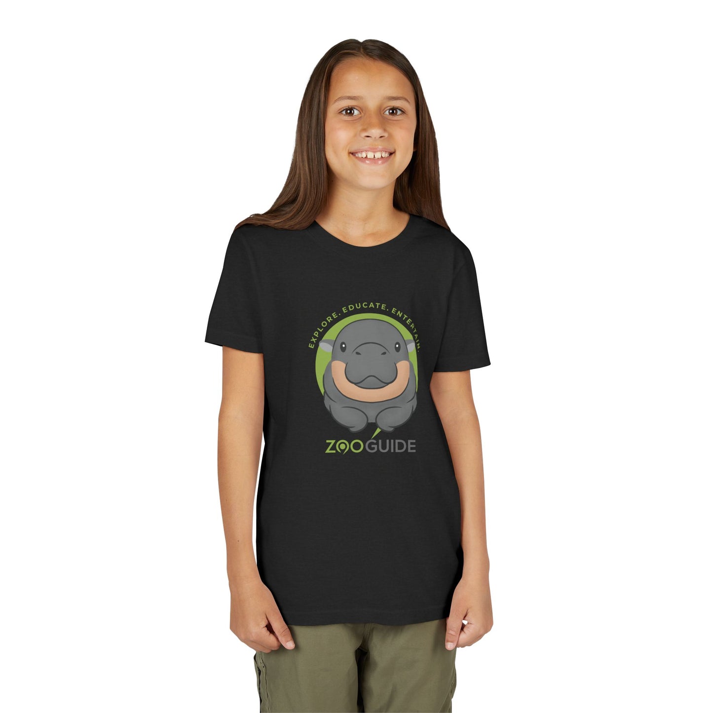 Pygmy Hippo Laying Down in Zoo Guide™ Waypoint Icon Youth Tee Shirt by Zoo Guide™