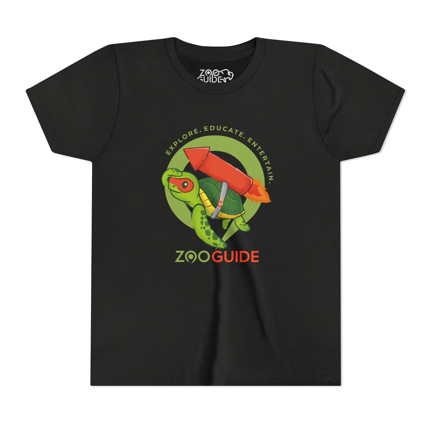 Sea Turtle on Rocket in Zoo Guide™ Waypoint Icon Youth Tee Shirt by Zoo Guide™